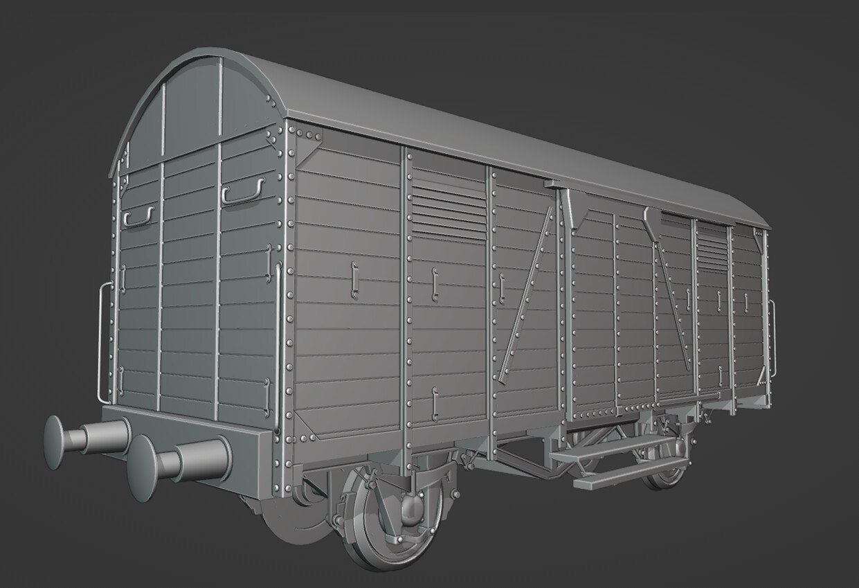 ArtStation - 1940s Train Car