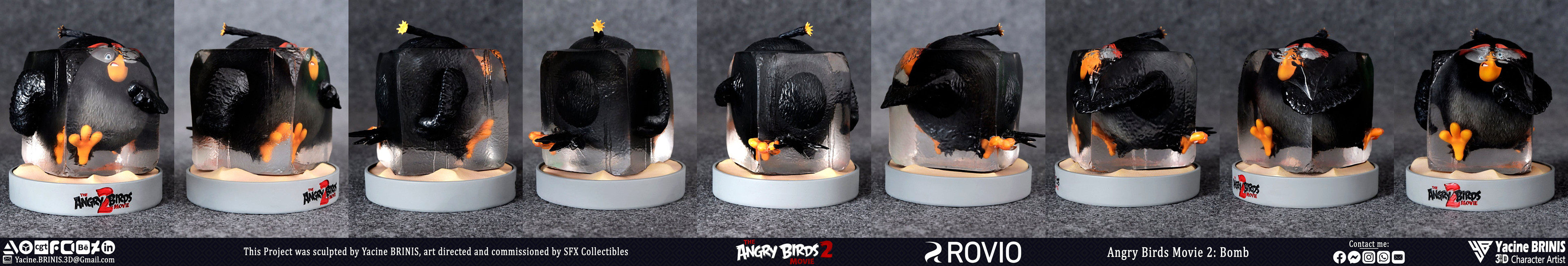 Angry Birds Movie 2 Rovio Entertainment Sculpted by Yacine BRINIS 011 Bomb Printed by SFX Collectibles