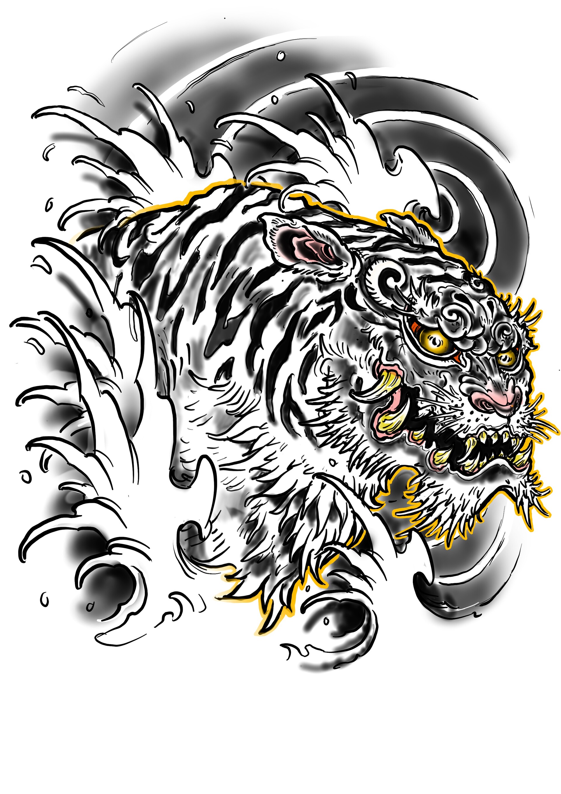Yakuza Tiger Tattoo Design