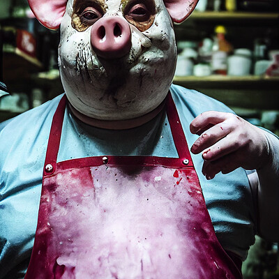 Dark philosophy darkphilosophy fat scary butcher wearing pig face mask dirty st 629deb0d 7f11 42b2 bf33 4c2af4f919e8