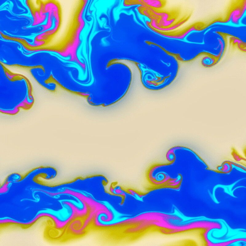 Blue Pink and Yellow fluid abstract collection