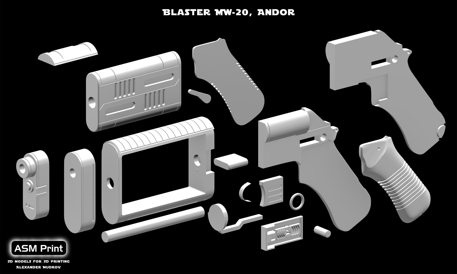 ASM Print - MW-20 blaster Cassian Andor (3D model, .stl)