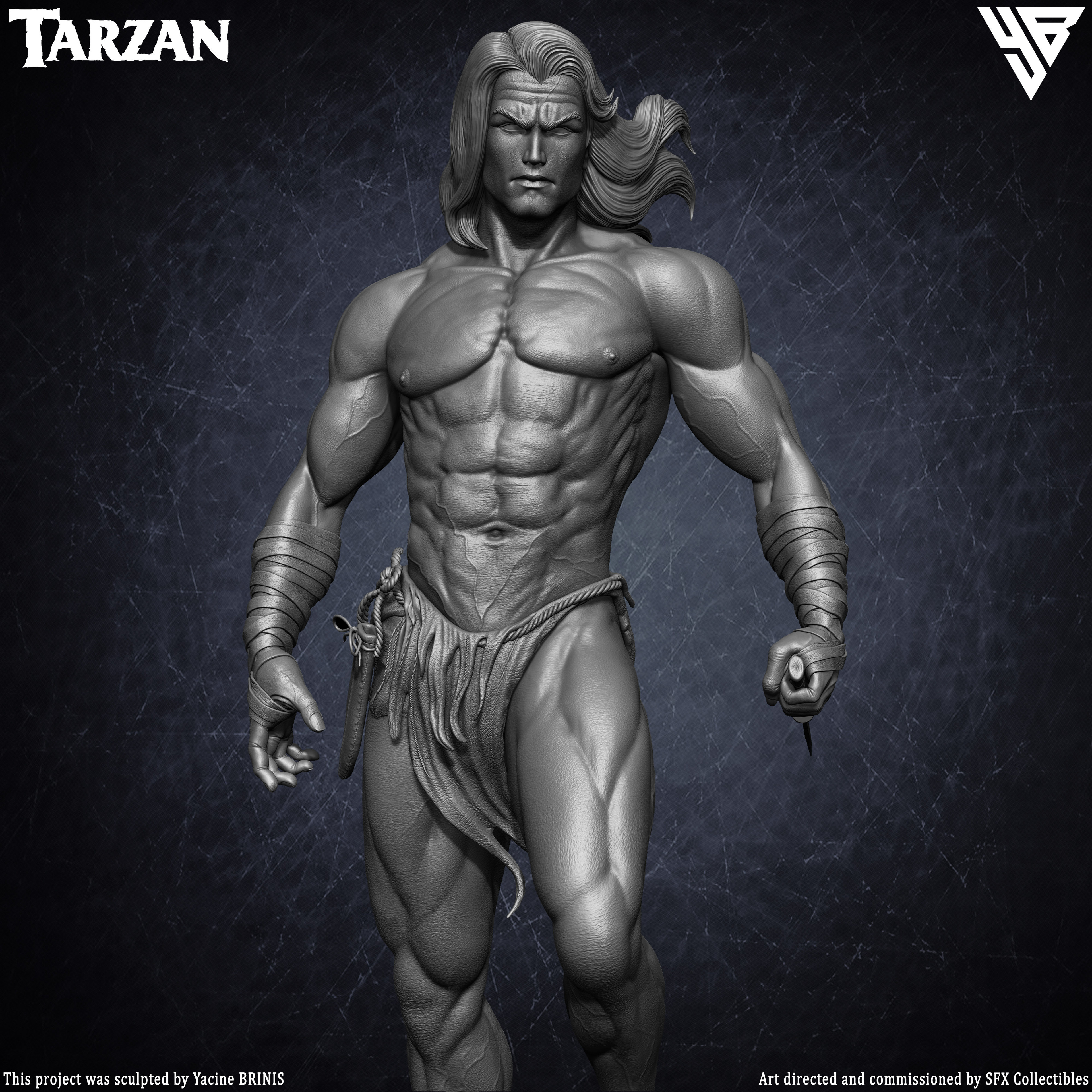 Tarzan 3D Model sculpted by Yacine BRINIS 001