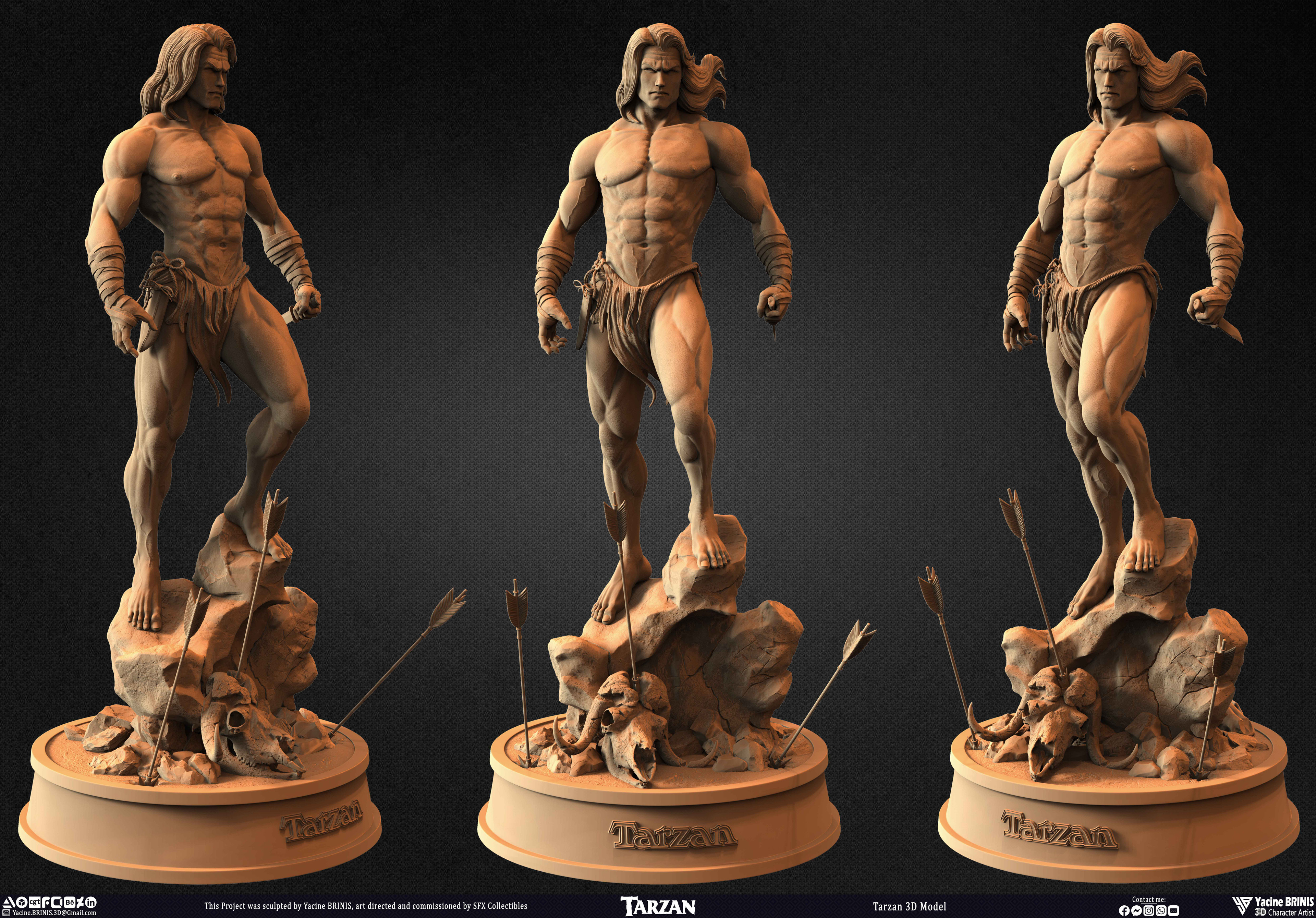 Tarzan 3D Model sculpted by Yacine BRINIS 002