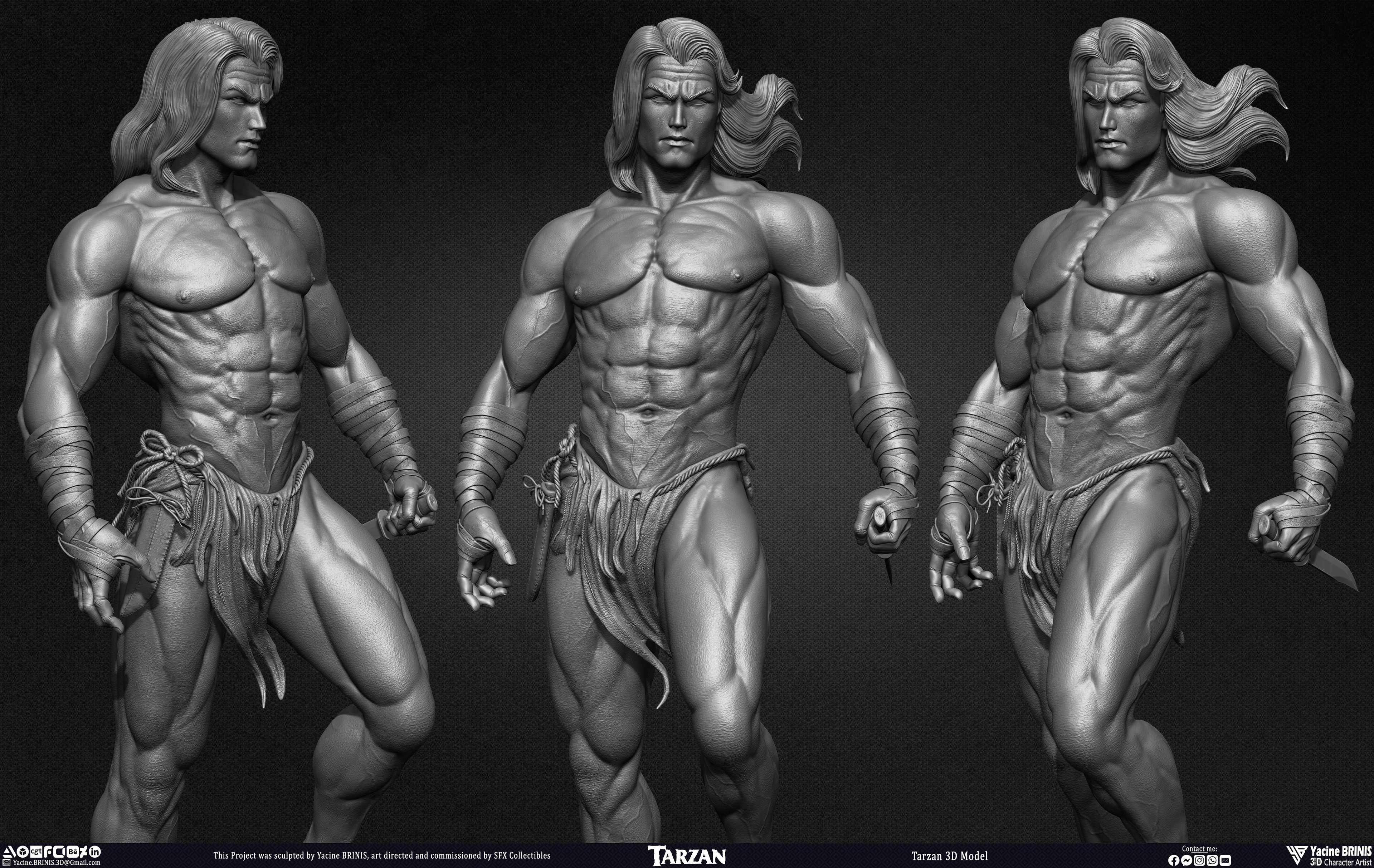 Tarzan 3D Model sculpted by Yacine BRINIS 012