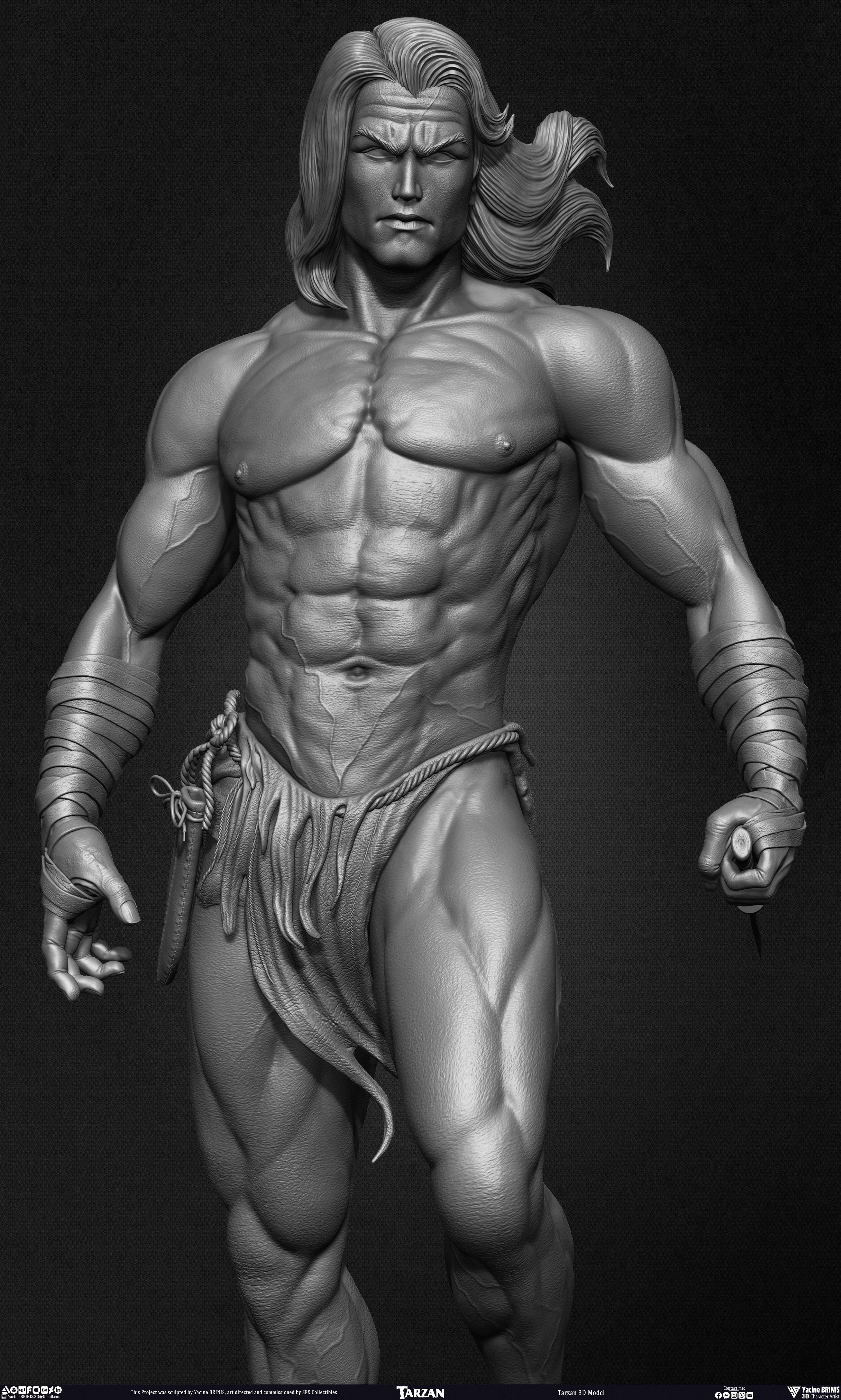 Tarzan 3D Model sculpted by Yacine BRINIS 016