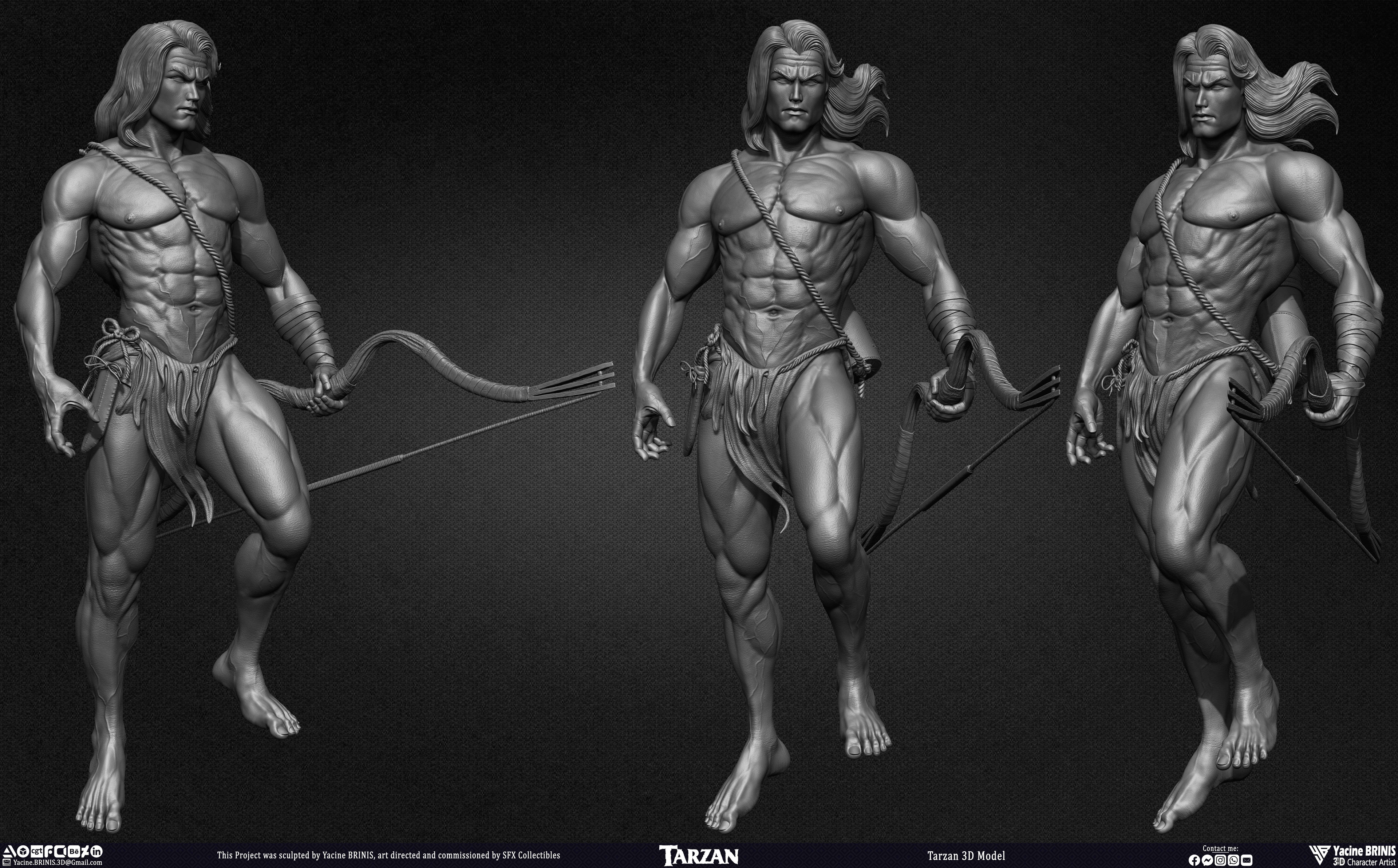 Tarzan 3D Model sculpted by Yacine BRINIS 021
