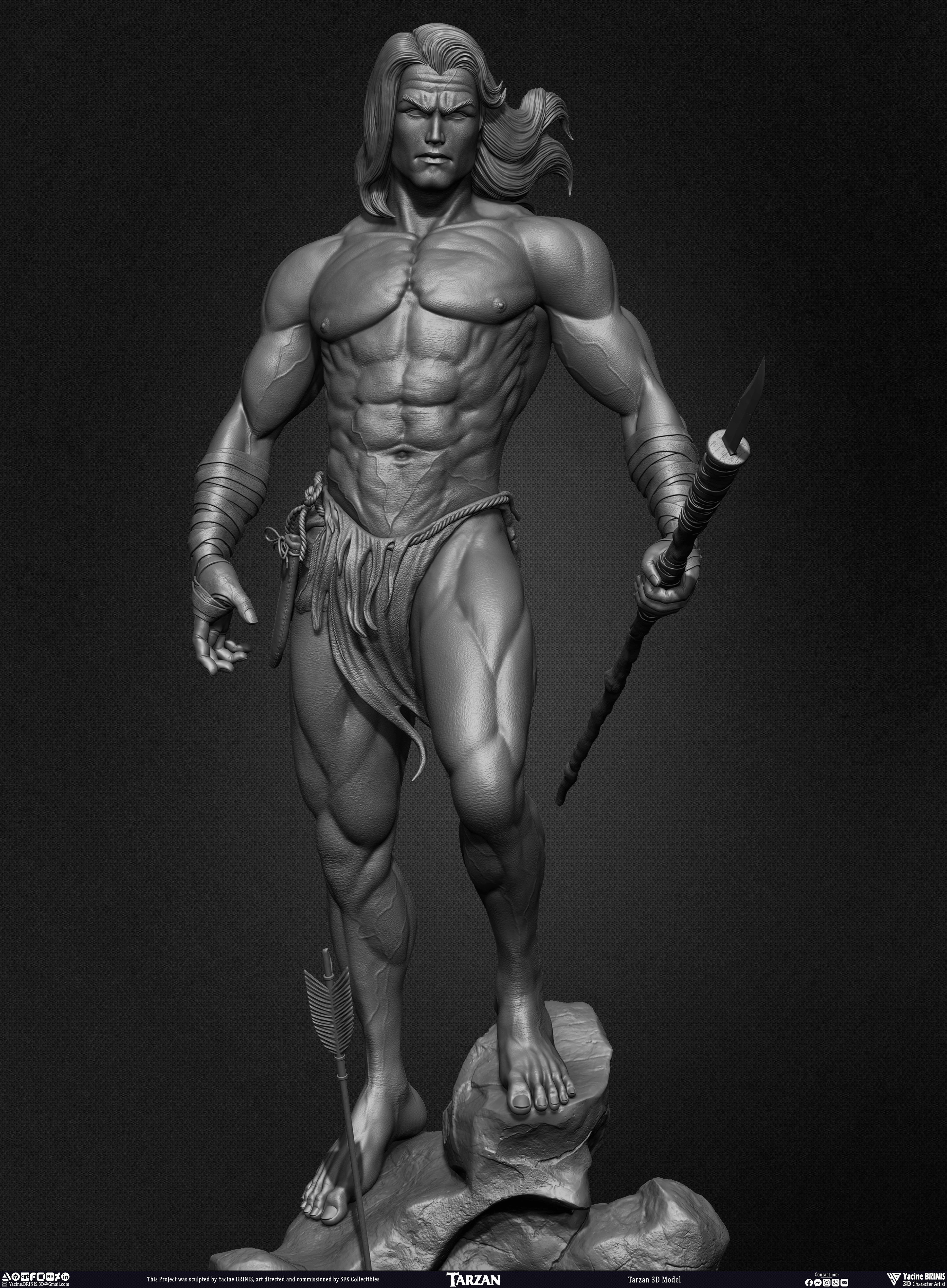 Tarzan 3D Model sculpted by Yacine BRINIS 028