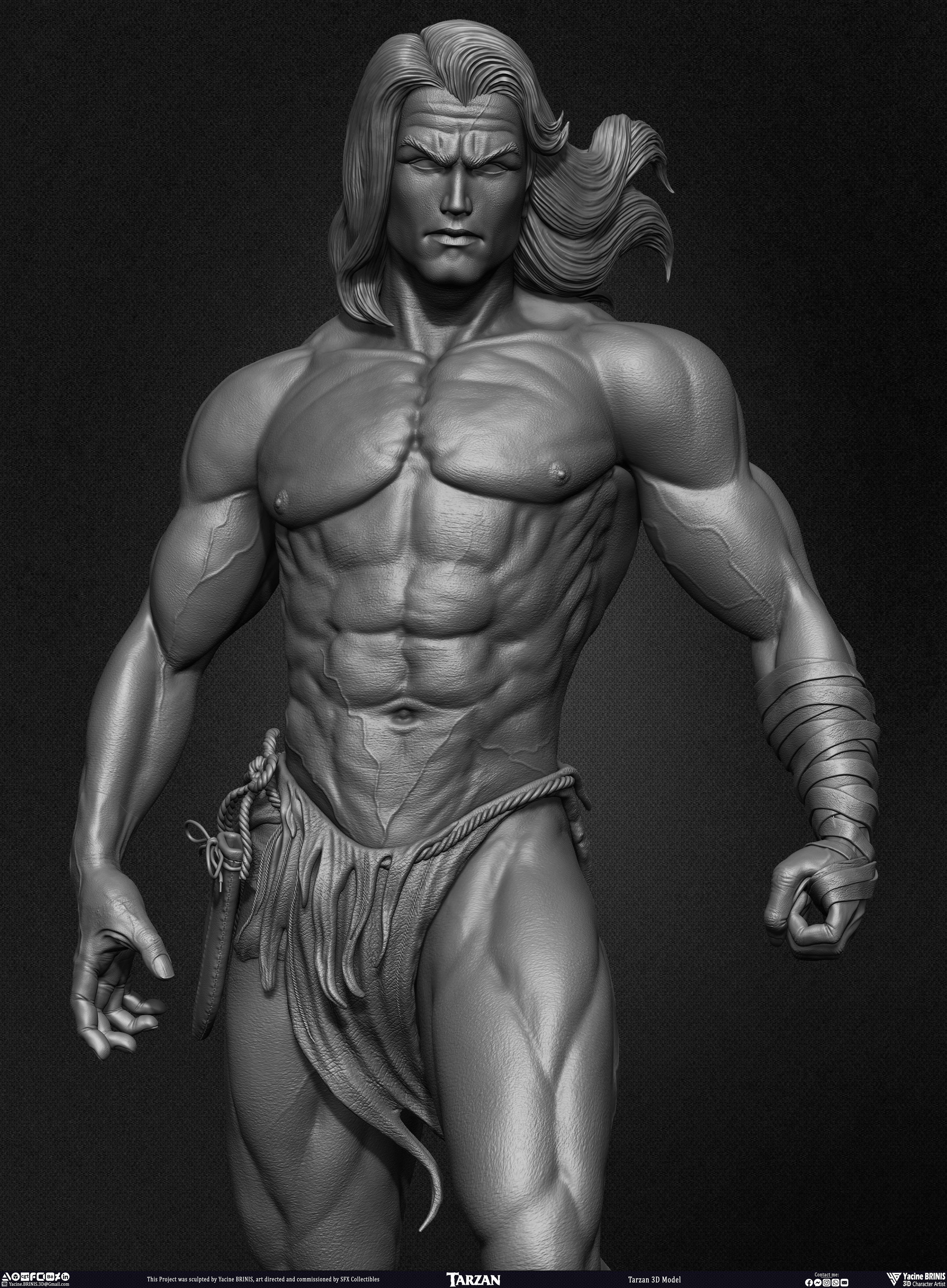 Tarzan 3D Model sculpted by Yacine BRINIS 033