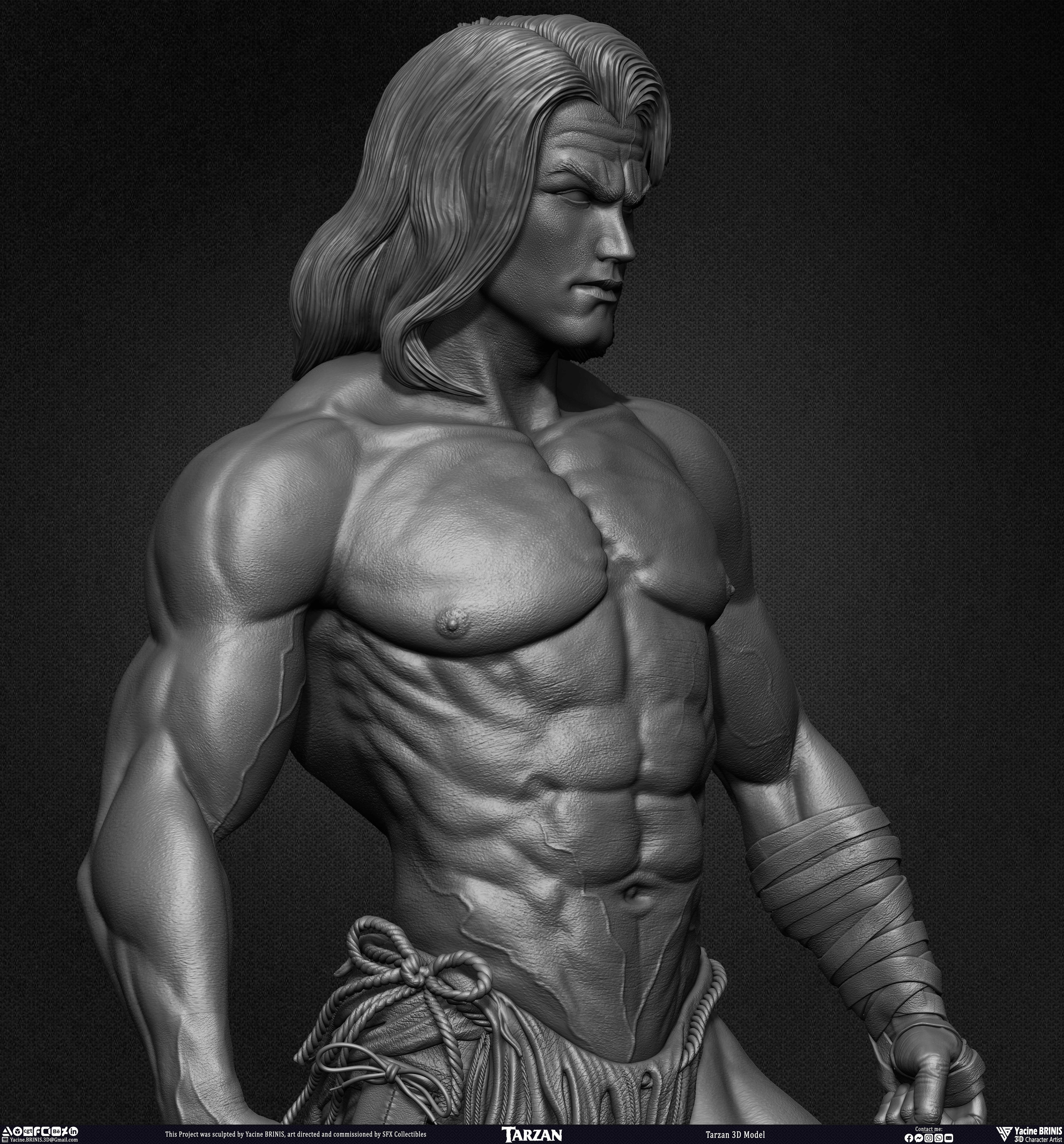 Tarzan 3D Model sculpted by Yacine BRINIS 037