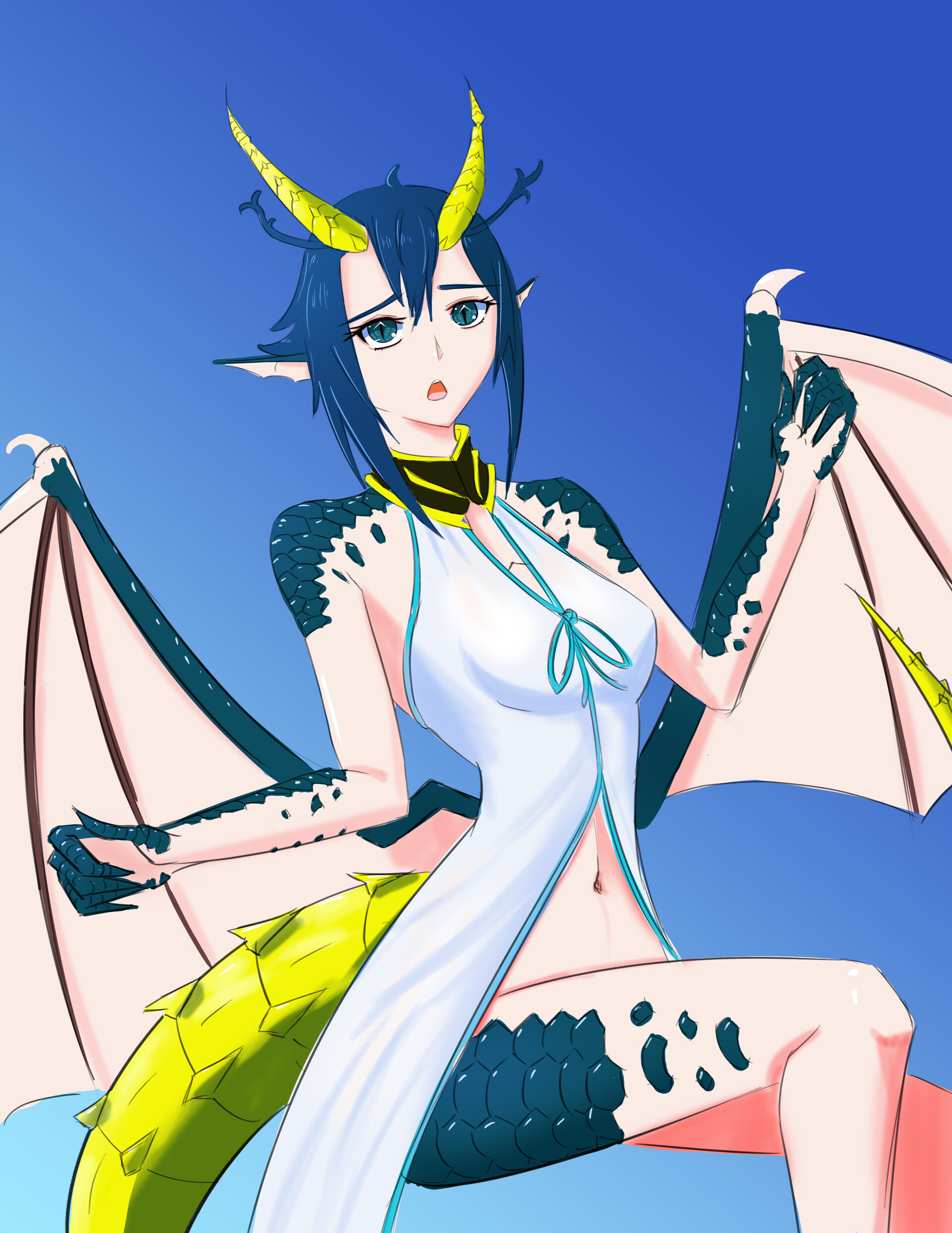 Skadi Dragonfeldt  Anime monsters, Anime character design, Cute dragons