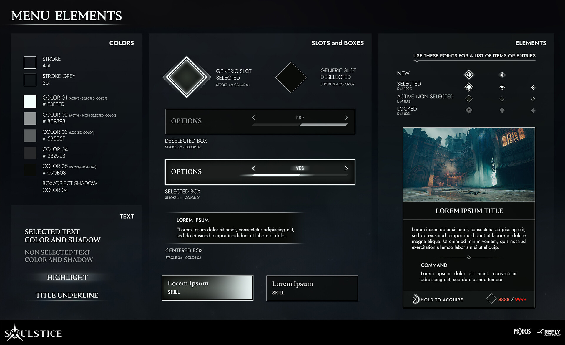 ArtStation - Soulstice - User Interface graphics