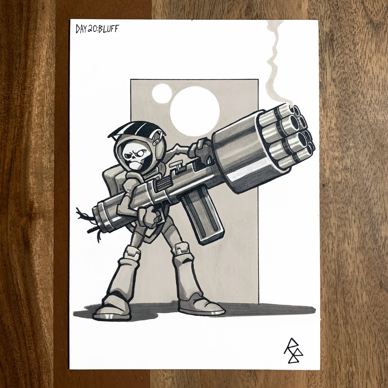 Inktober Day 20: Bluff

"I know what you're thinking. Did he fire 6,000 shots or only 5,999?"

Some fanart of Skull Chaser, an original character by Jake Parker.
