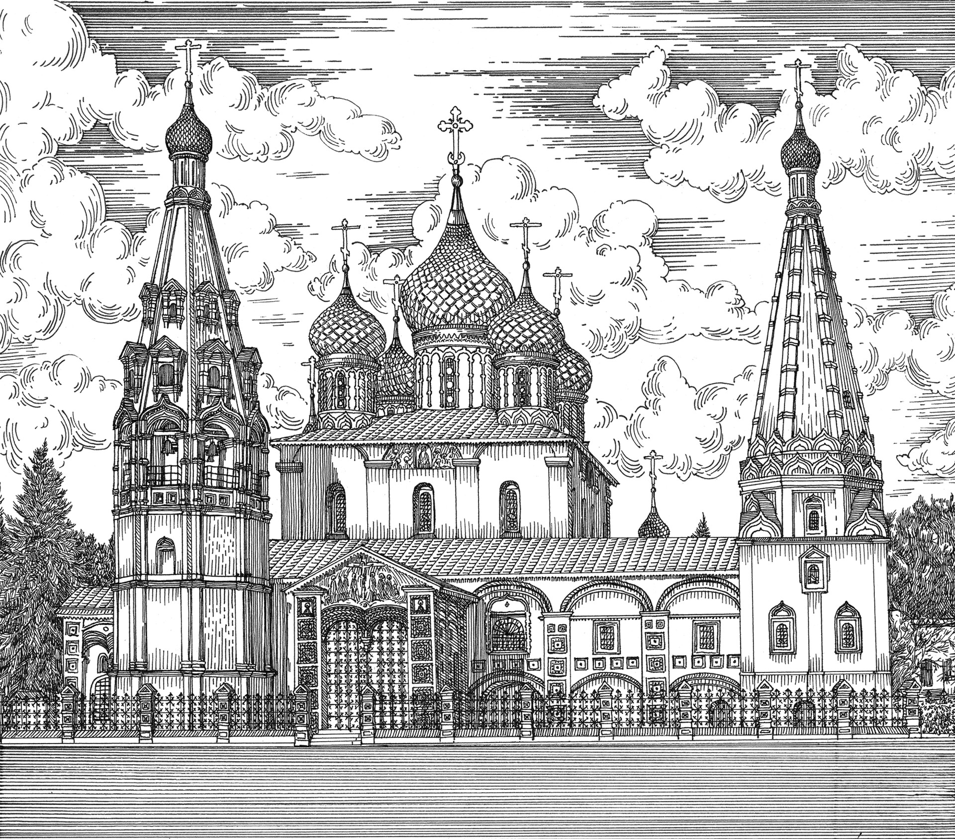 Ярославль рисунок карандашом для детей