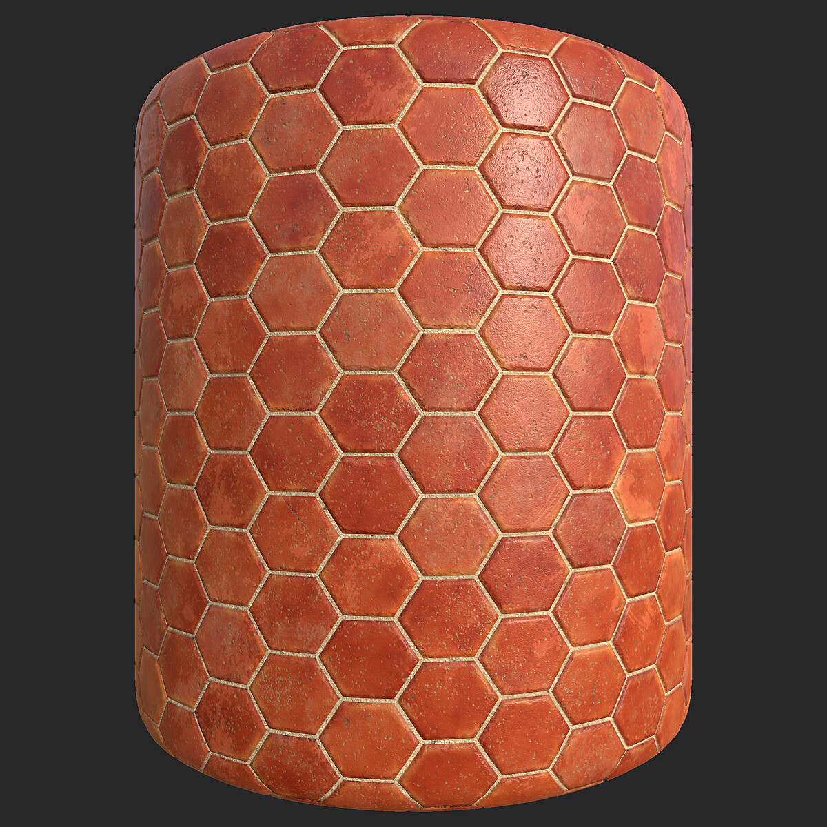 TextureCan - Hexagonal Red Terracotta Tiles (FREE PBR Texture)