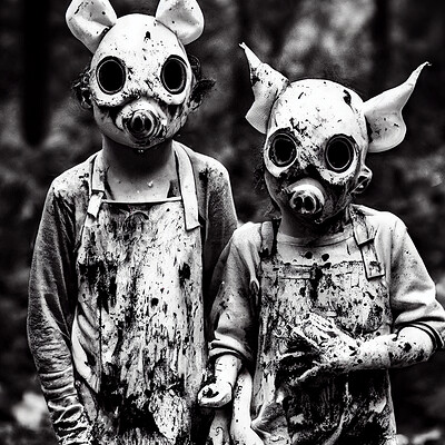 Dark philosophy darkphilosophy creepy kids wearing pig face mask wearing dirty 0f711c98 46ca 4858 8fd5 7655e13613a2