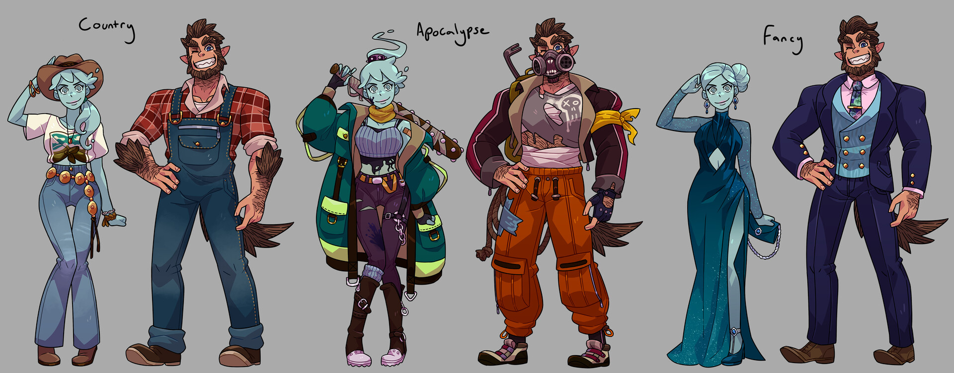 ArtStation Monster Prom franchise outfit designs (freelance work)