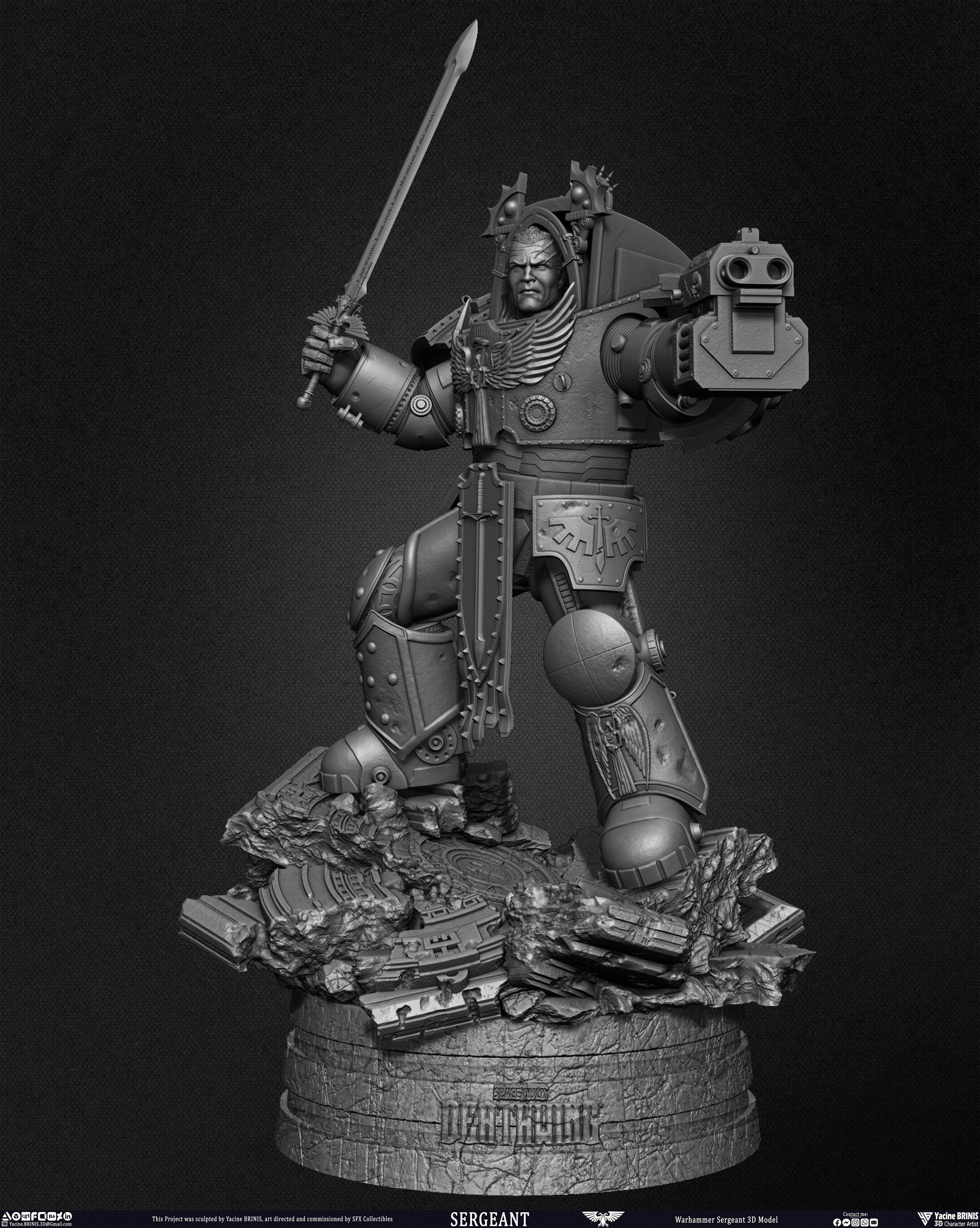 Warhammer Sergeant sculpted by Yacine BRINIS 022