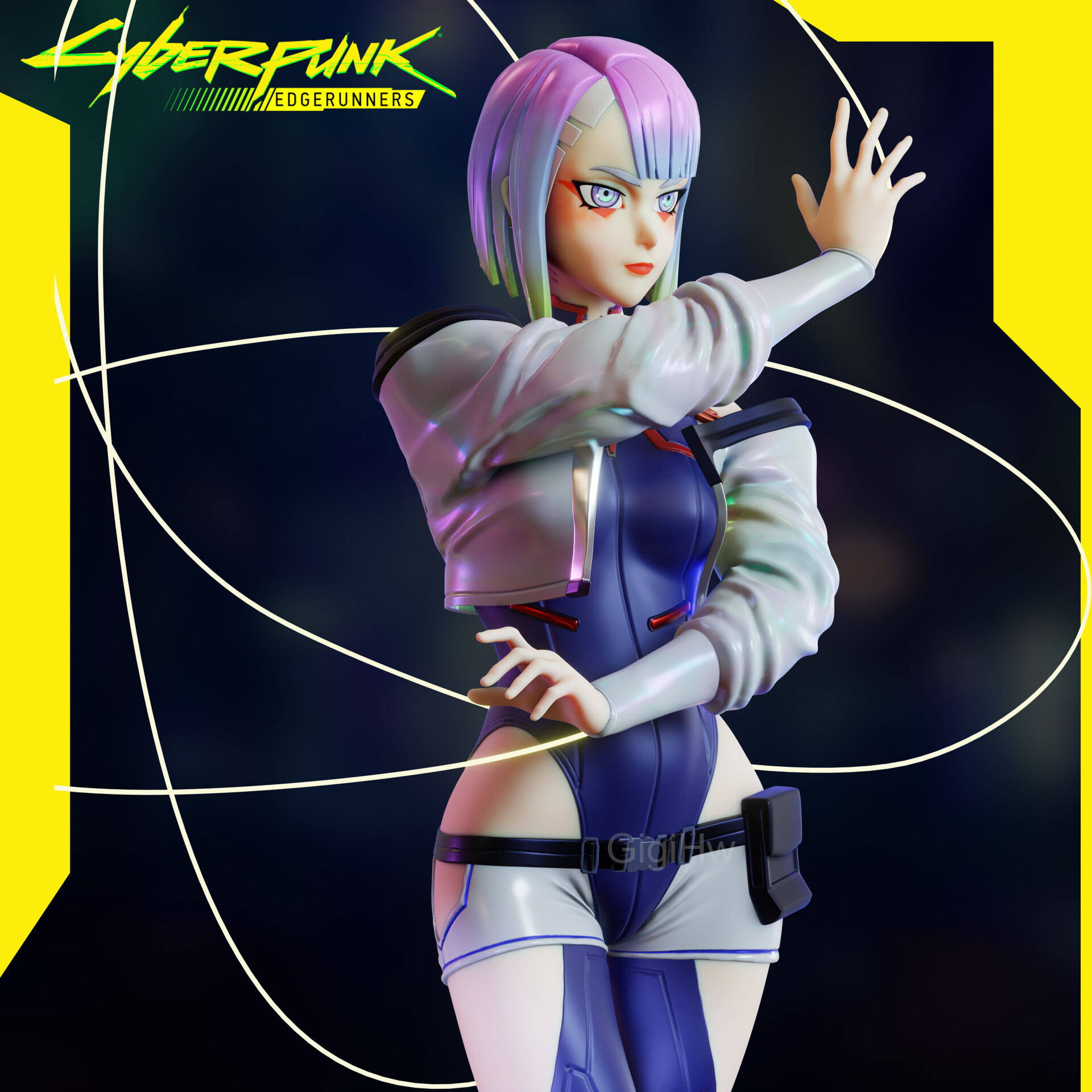 ArtStation - Lucy - Cyberpunk: Edgerunners x adidas Fanart