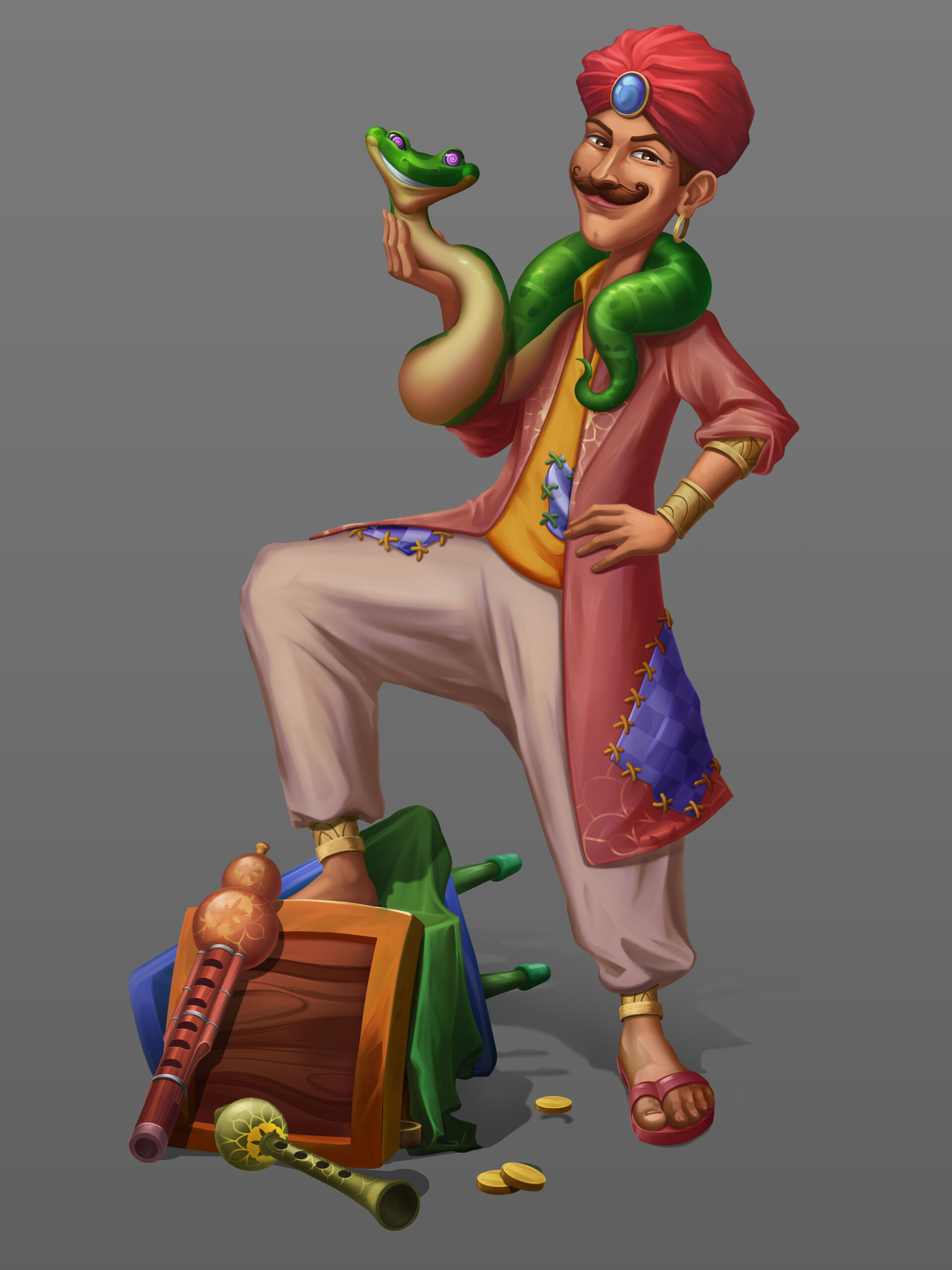 ArtStation The tricky snake charmer