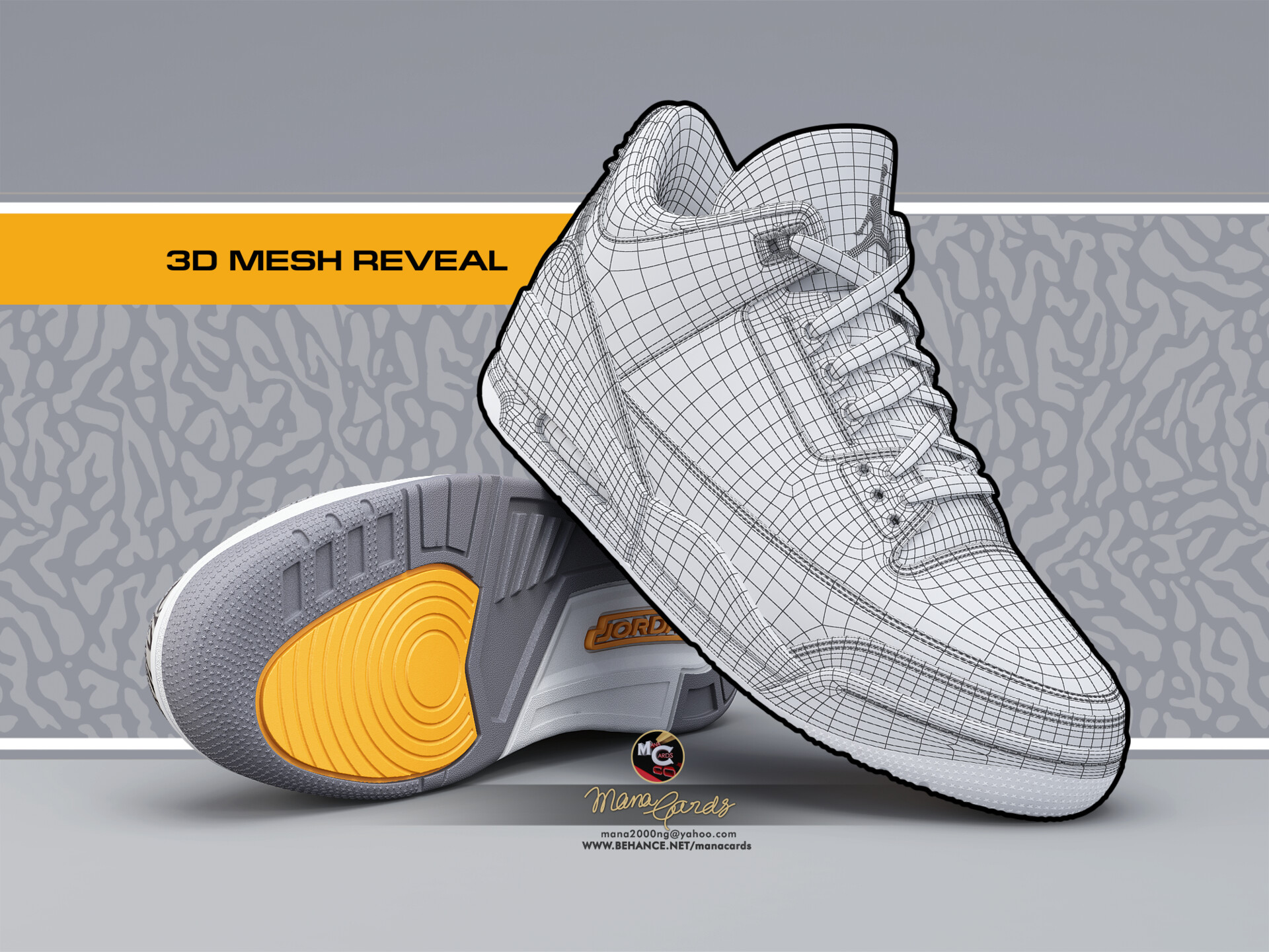 ArtStation 3d Sneakers viz_Air Jordan-3 retro