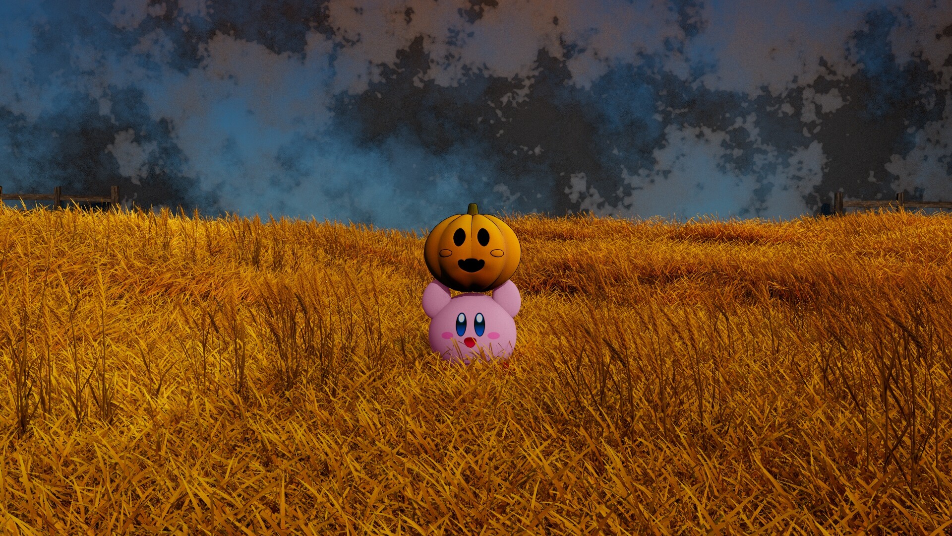 Kirby Jack o' Lantern Pumpkin Halloween 4K Wallpaper iPhone HD