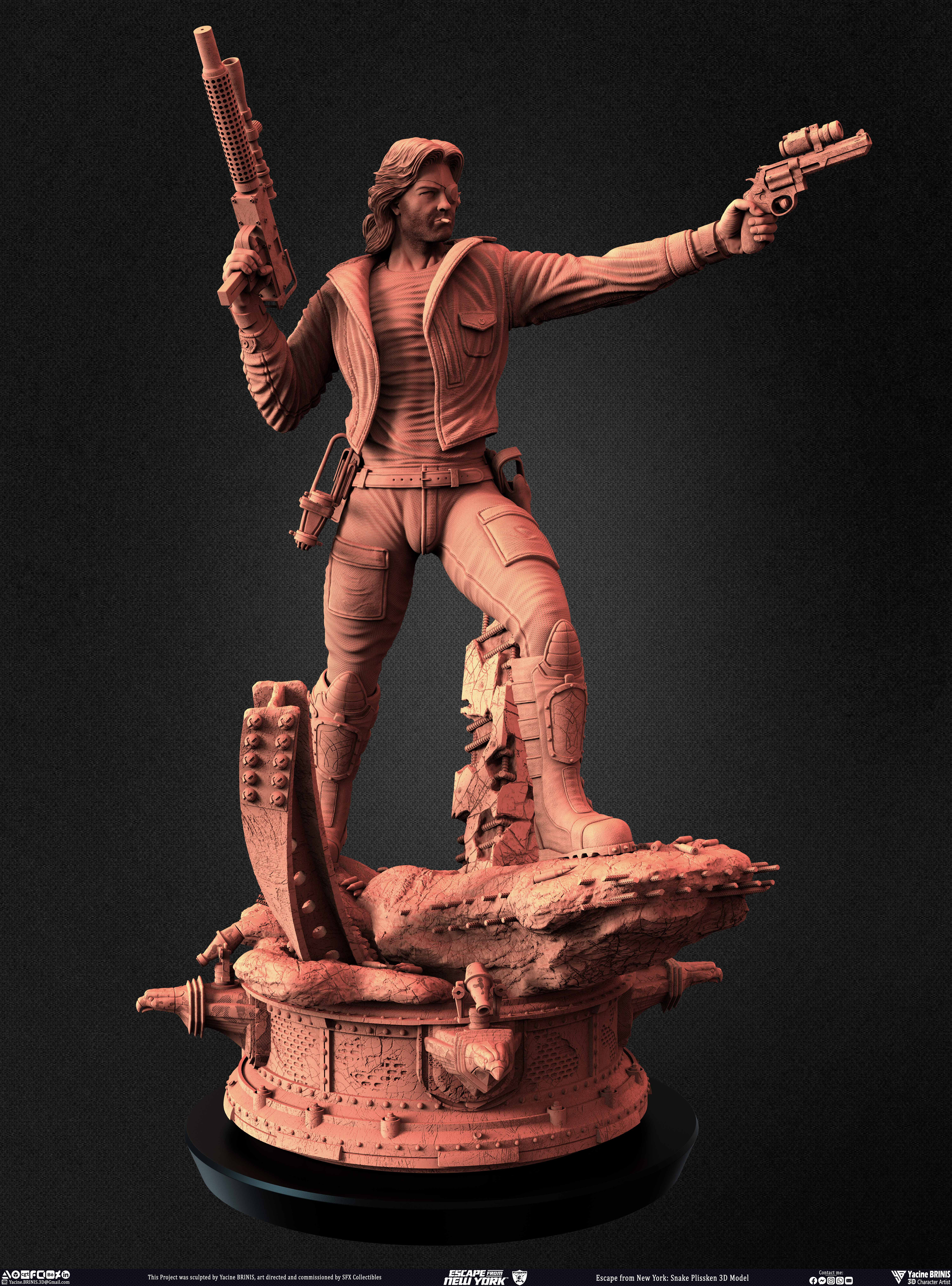 Escape from New York Snake Plissken sculpted by Yacine BRINIS 001