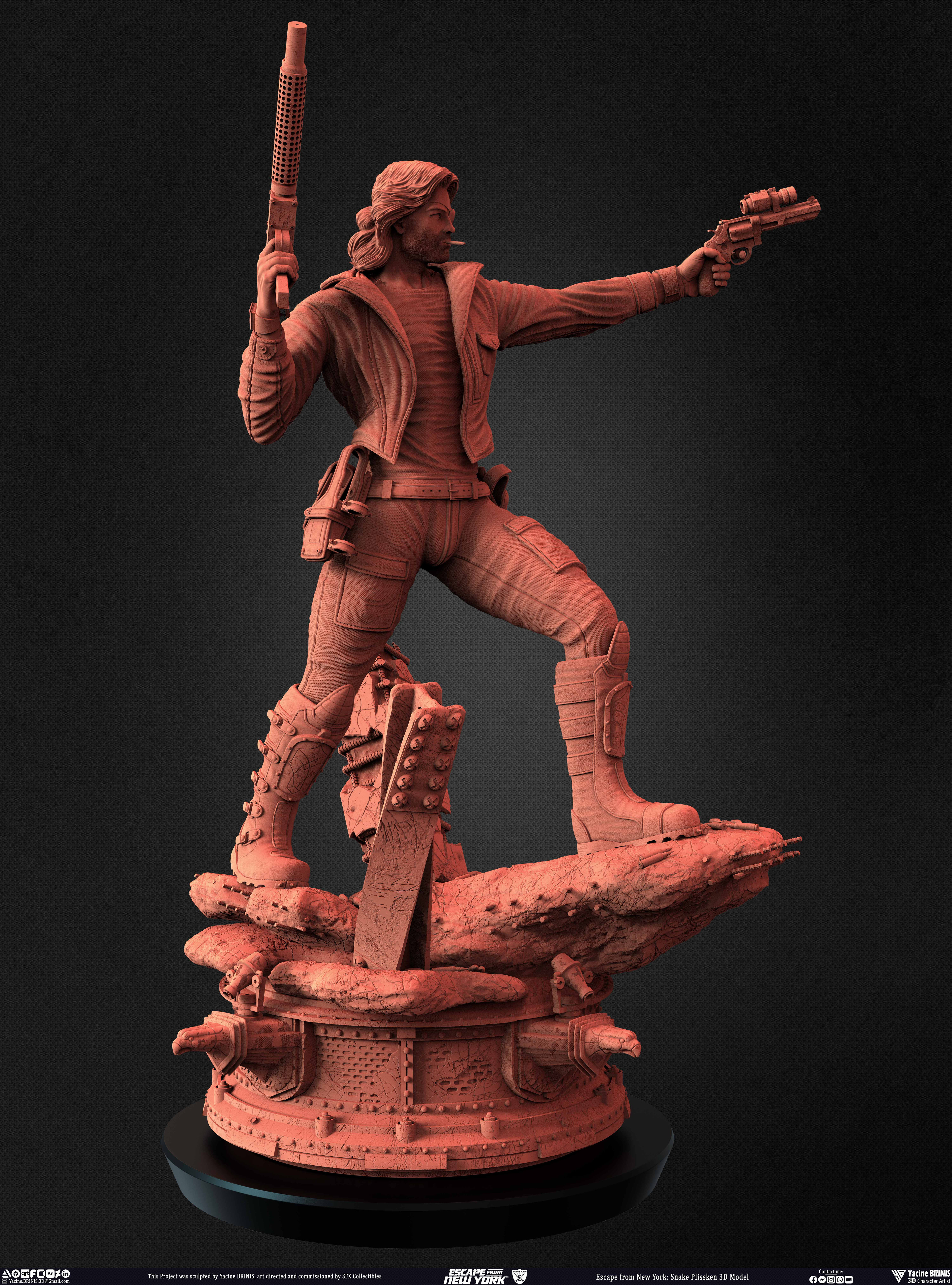 Escape from New York Snake Plissken sculpted by Yacine BRINIS 010