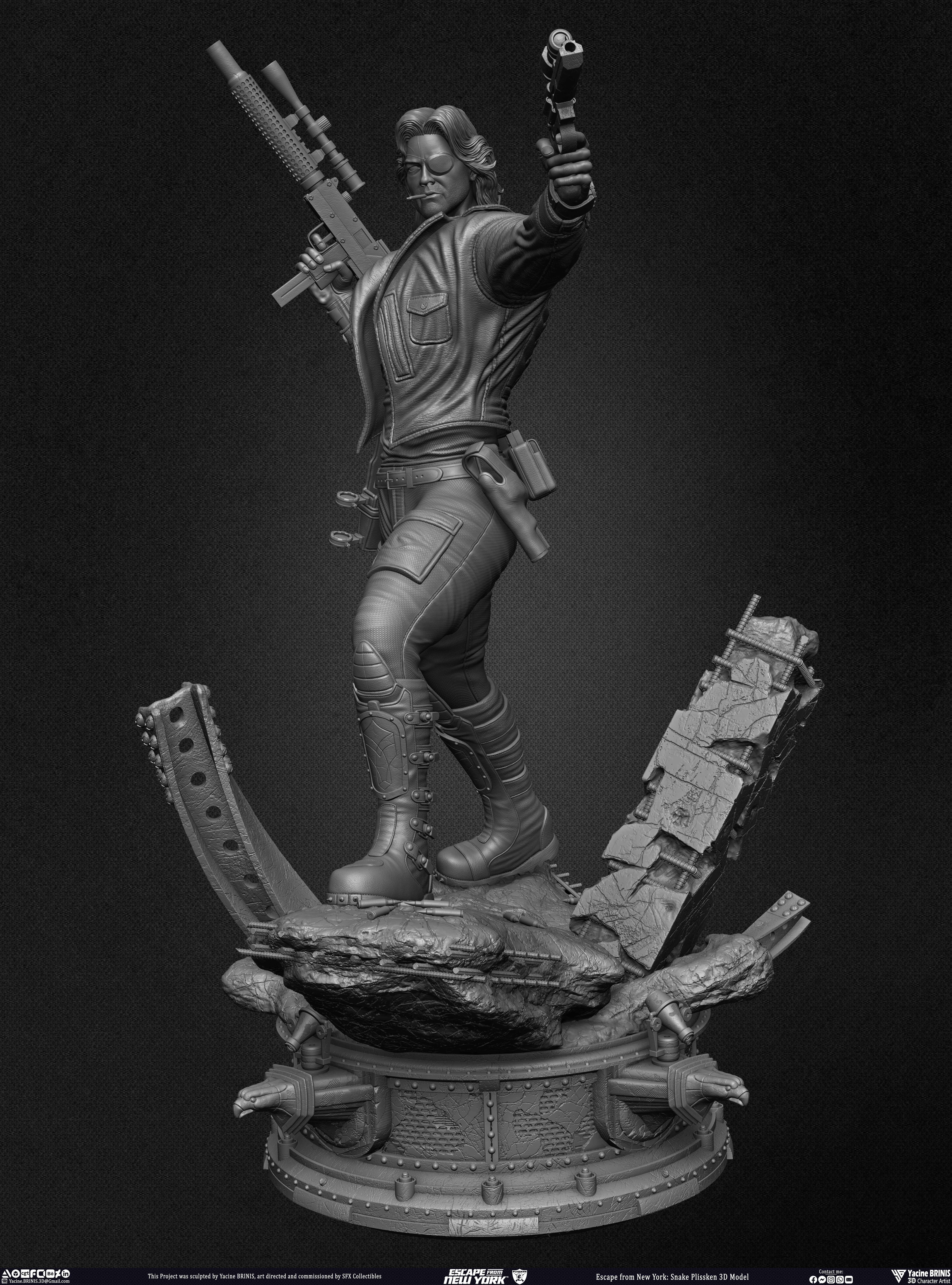 Escape from New York Snake Plissken sculpted by Yacine BRINIS 012