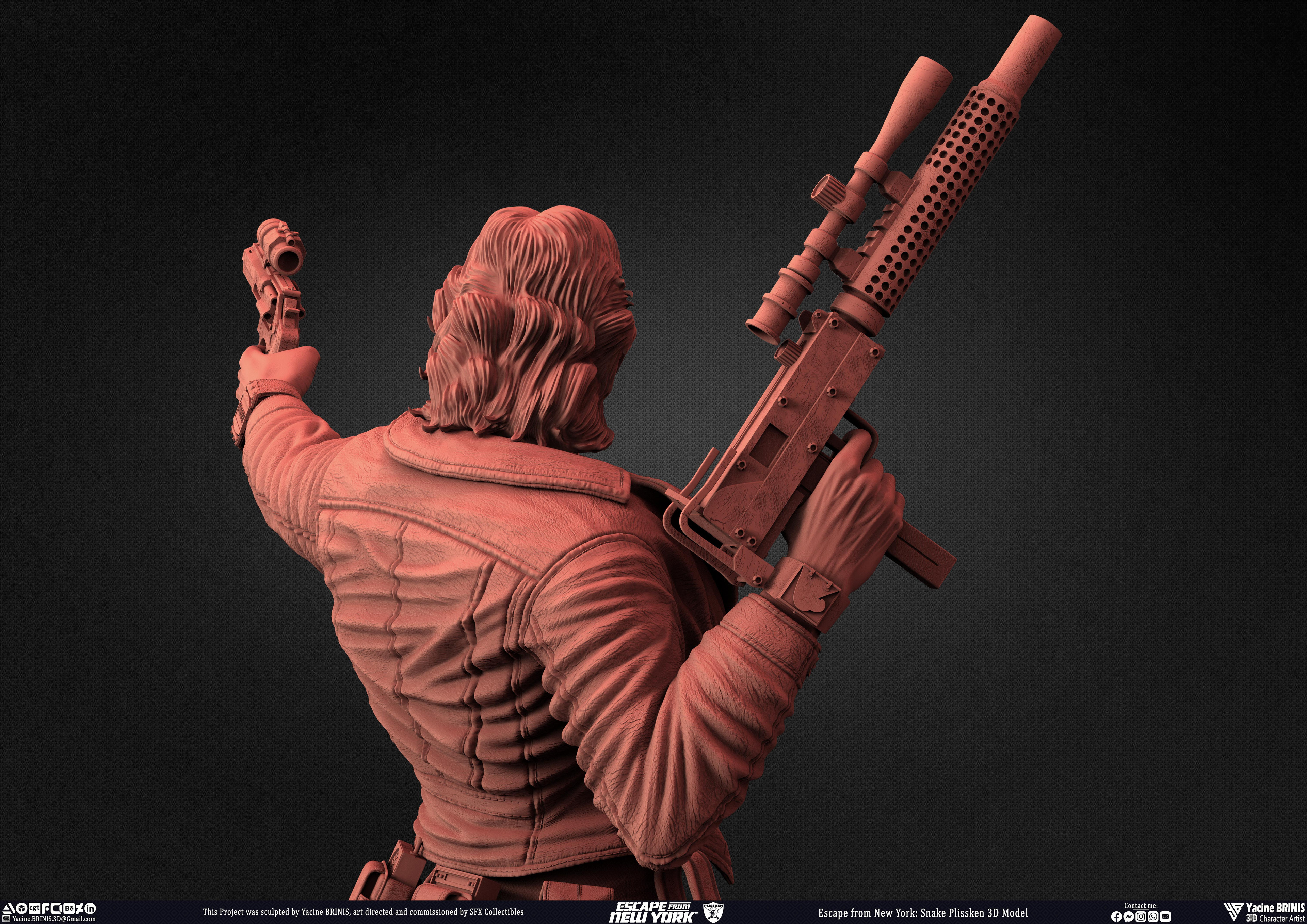 Escape from New York Snake Plissken sculpted by Yacine BRINIS 026