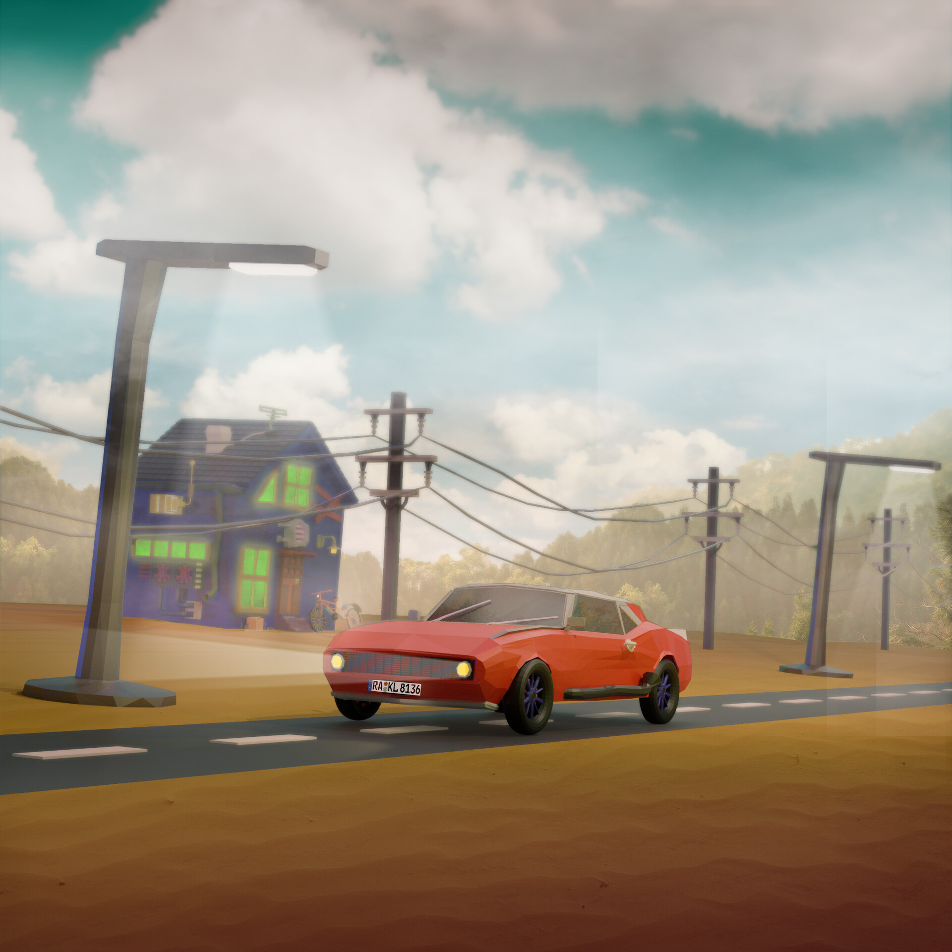 ArtStation - Car Ride (Low Poly)