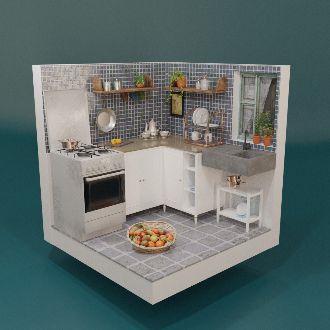ArtStation 0007Kitchen Diorama