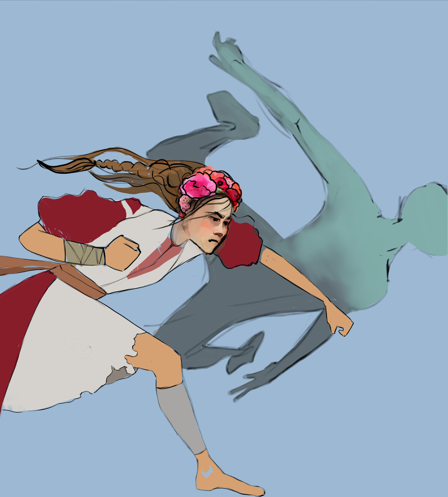 Fight simple scene.