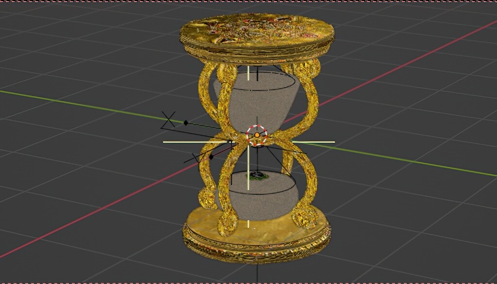Manually modeled and textured the hourglass.