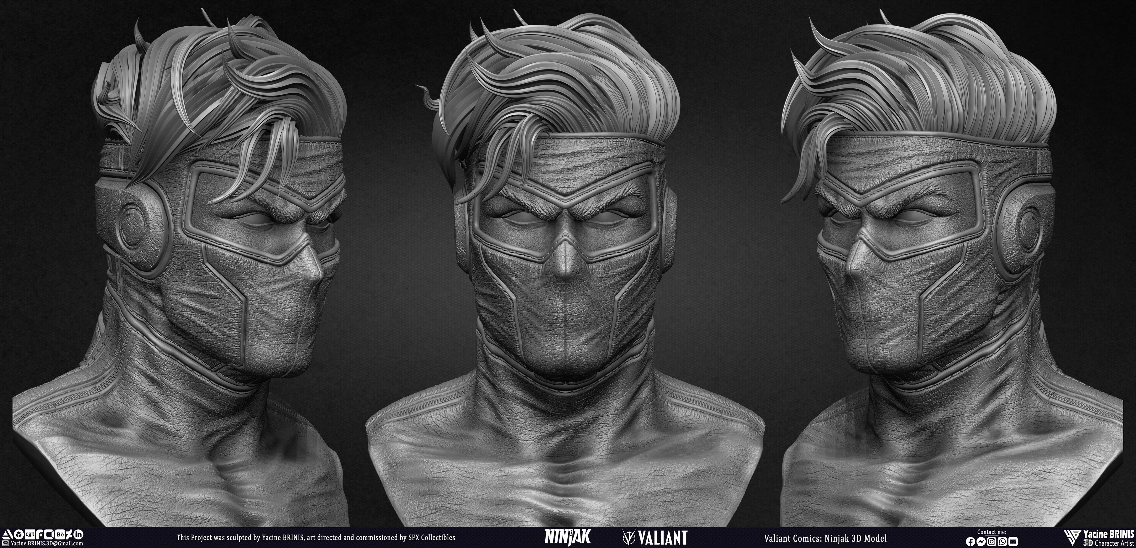 Ninjak Valiant Comics sculpted by Yacine BRINIS 015 real-time face