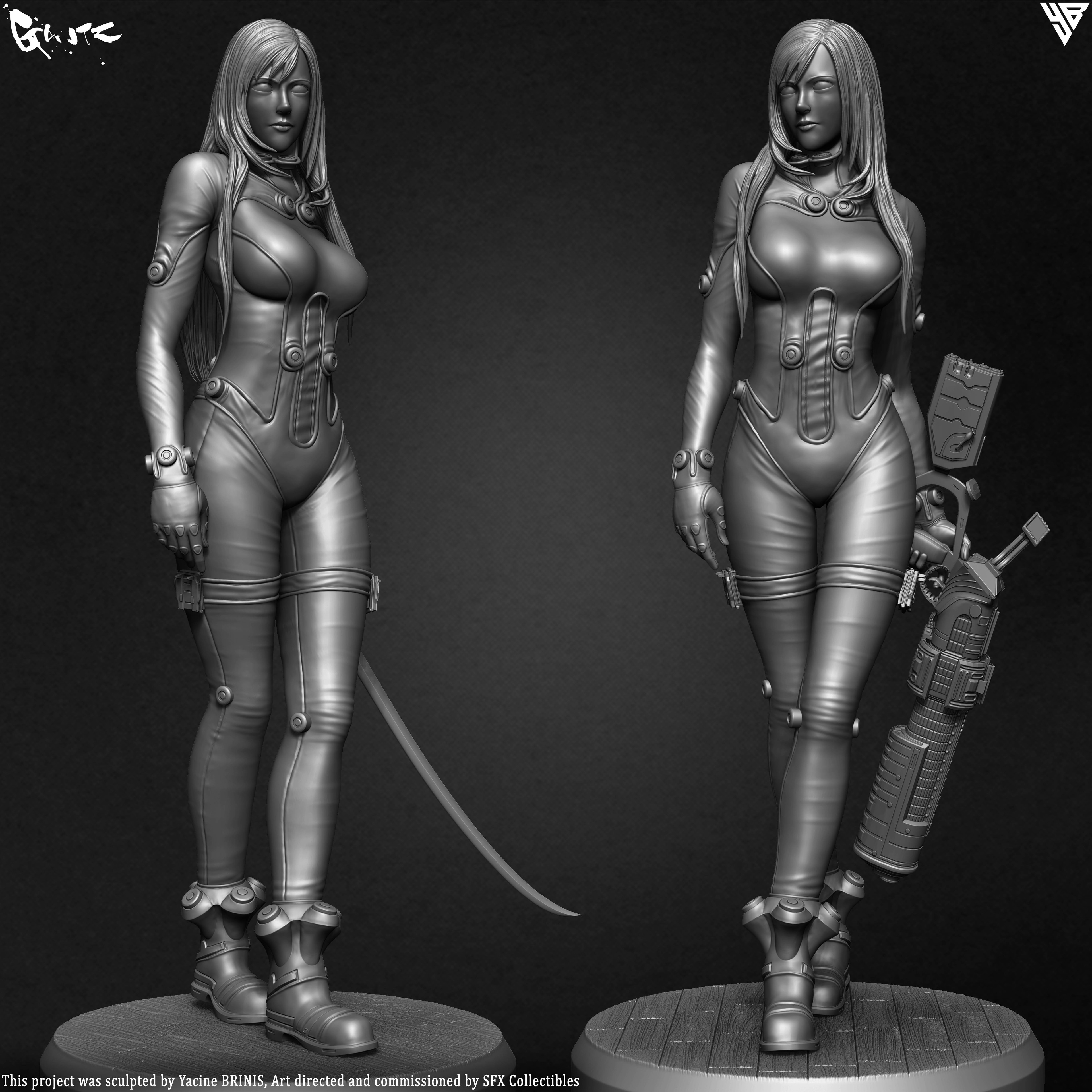 Gantz Video Game Female 3D Model sculpted by Yacine BRINIS 001