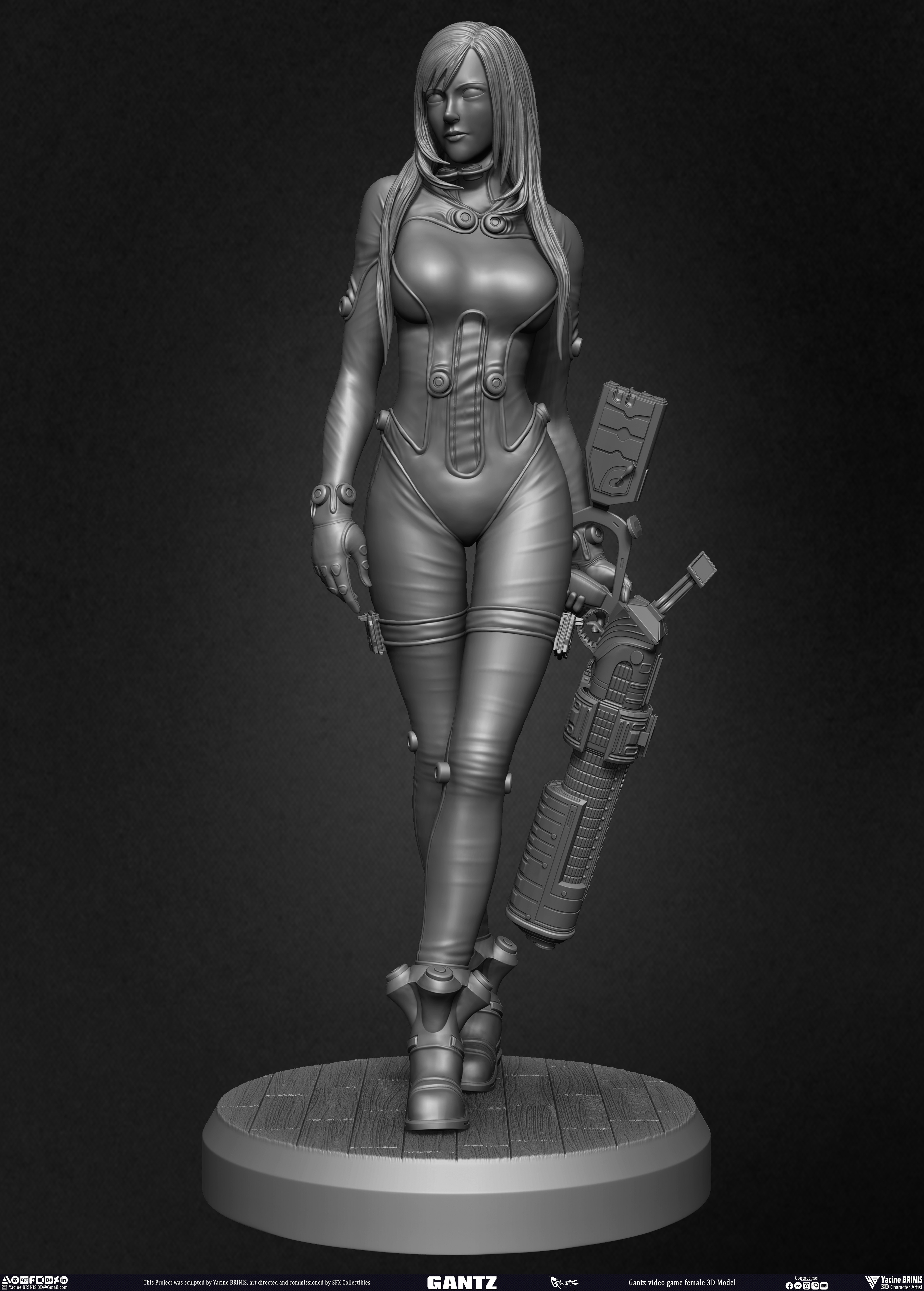 Gantz Video Game Female 3D Model sculpted by Yacine BRINIS 006