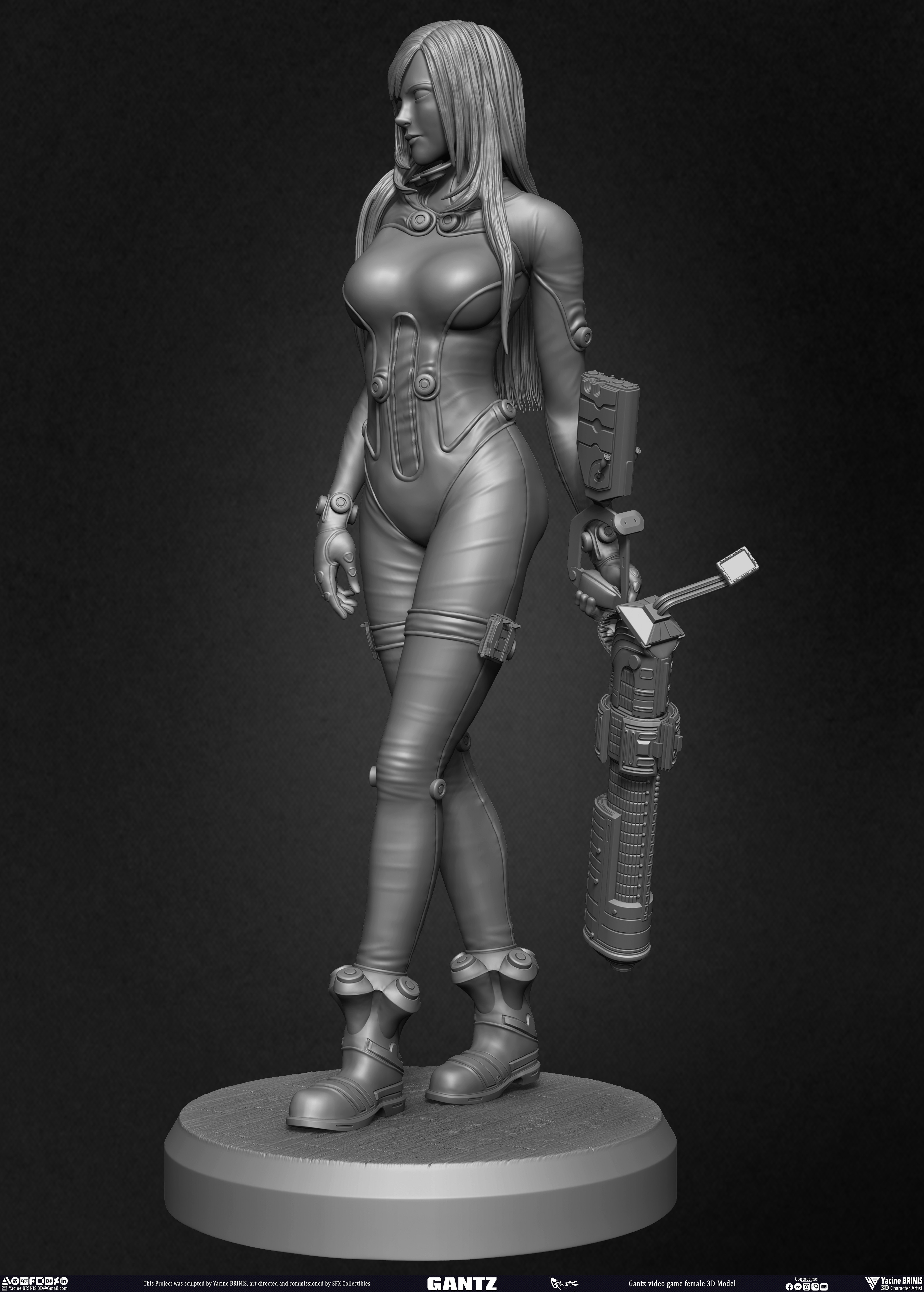 Gantz Video Game Female 3D Model sculpted by Yacine BRINIS 007