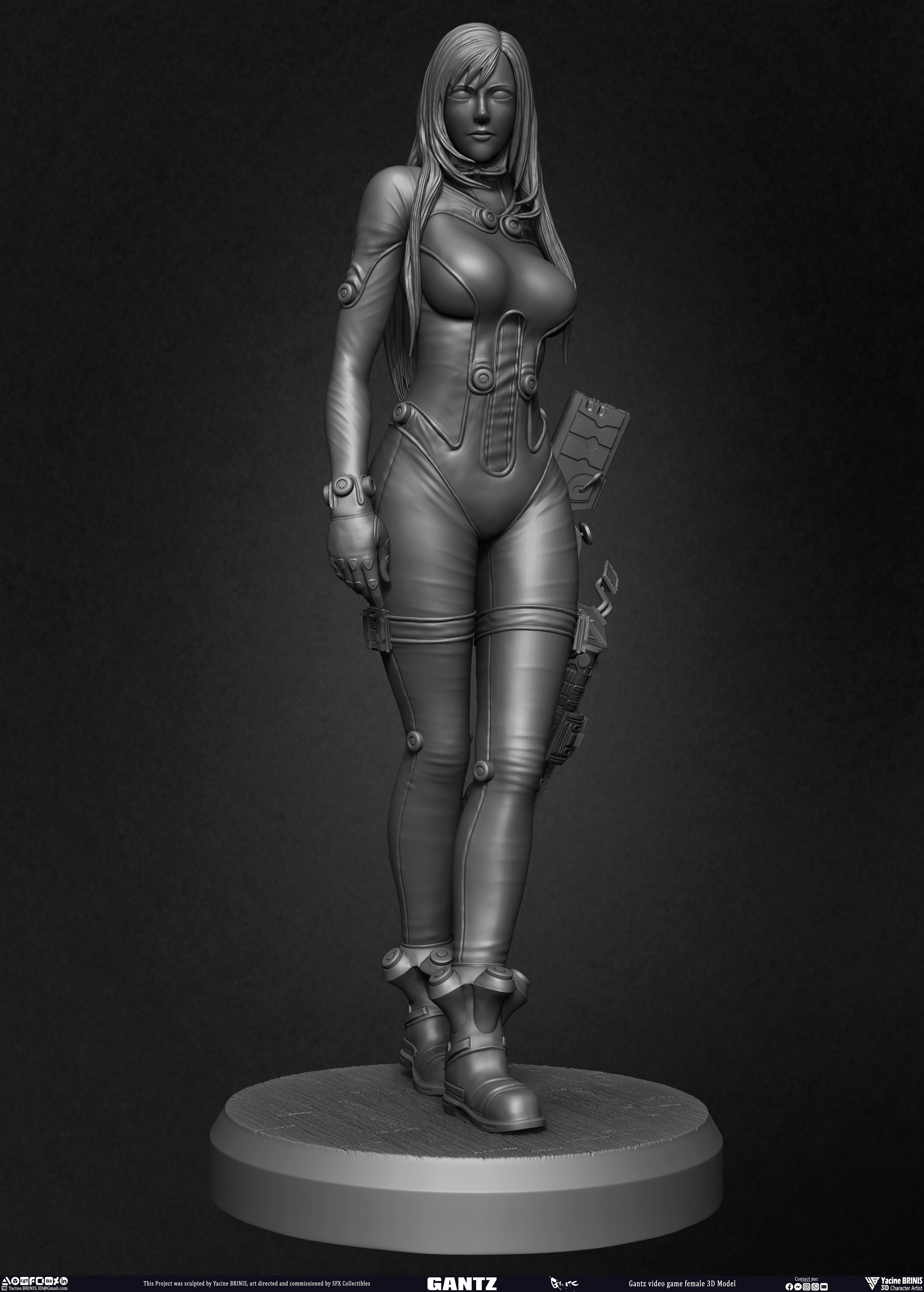 Gantz Video Game Female 3D Model sculpted by Yacine BRINIS 009