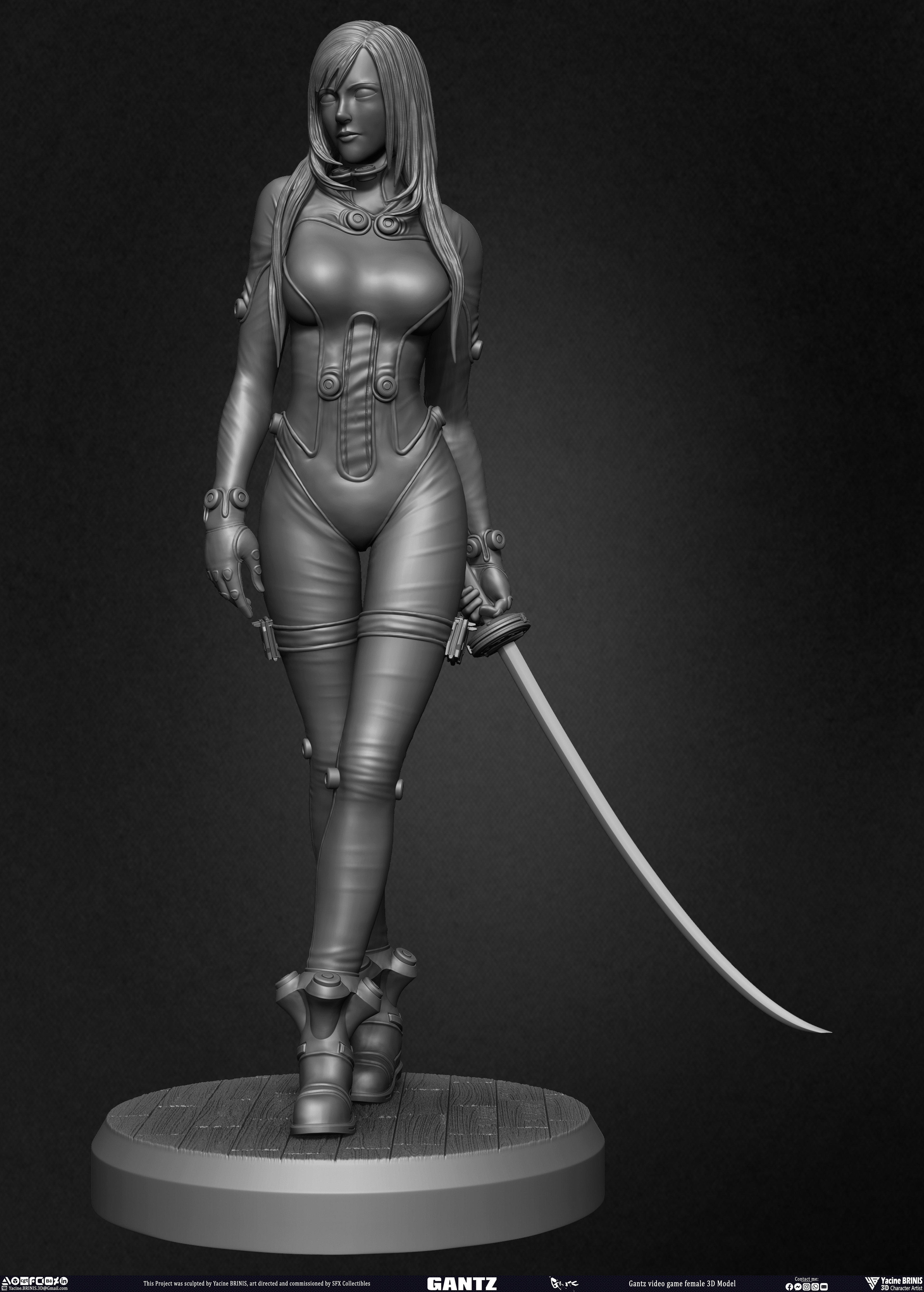 Gantz Video Game Female 3D Model sculpted by Yacine BRINIS 010