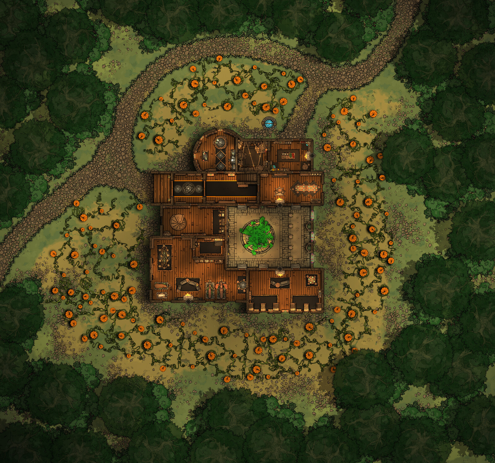 Battle Map | Restored Woodland Manse (Wizard's Estate) 