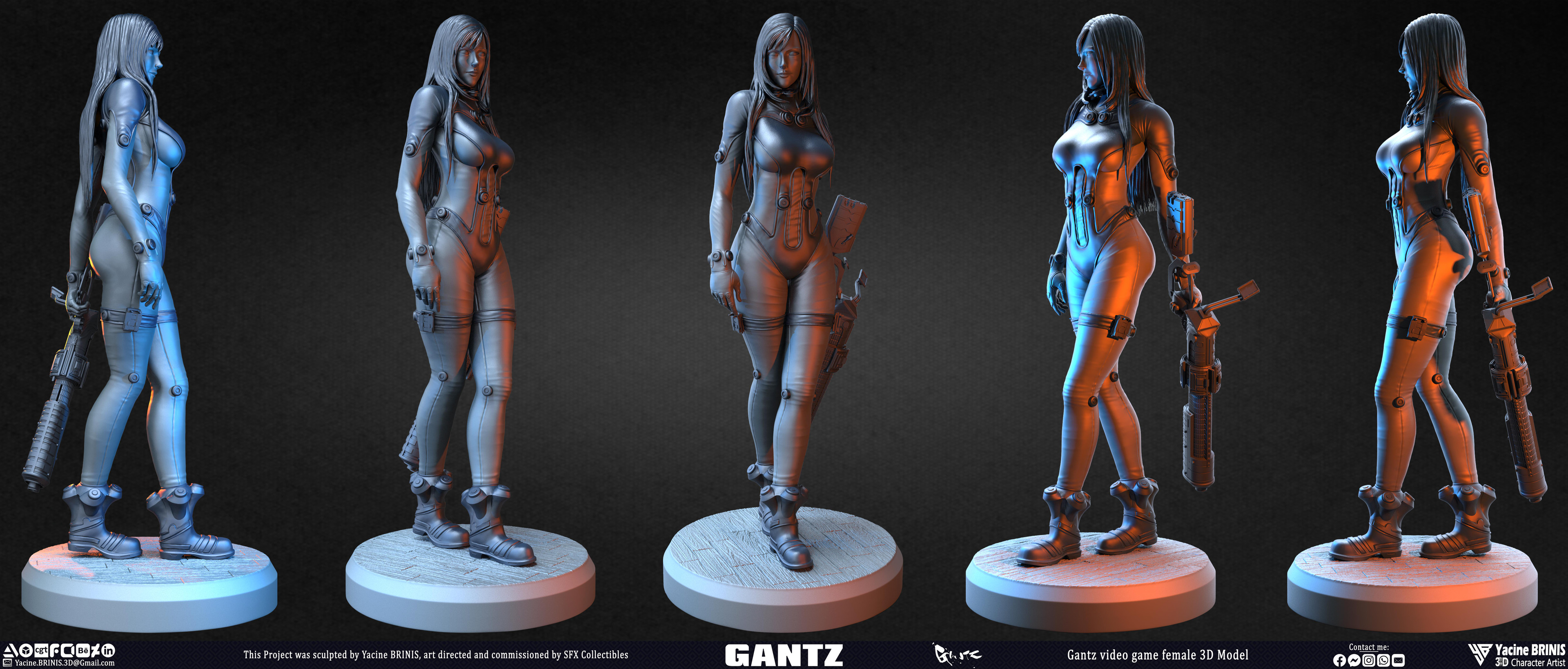 Gantz Video Game Female 3D Model sculpted by Yacine BRINIS 014
