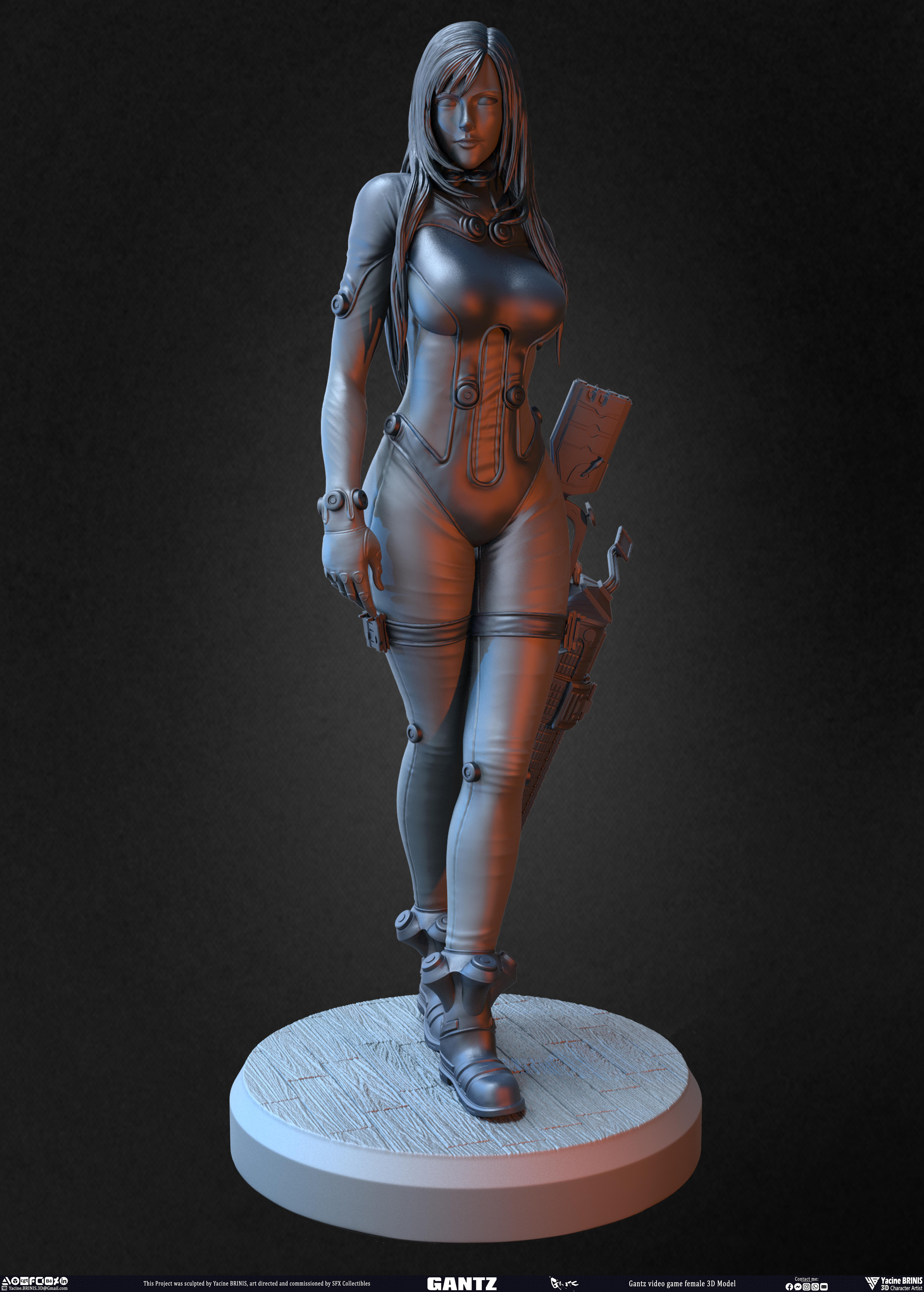Gantz Video Game Female 3D Model sculpted by Yacine BRINIS 015