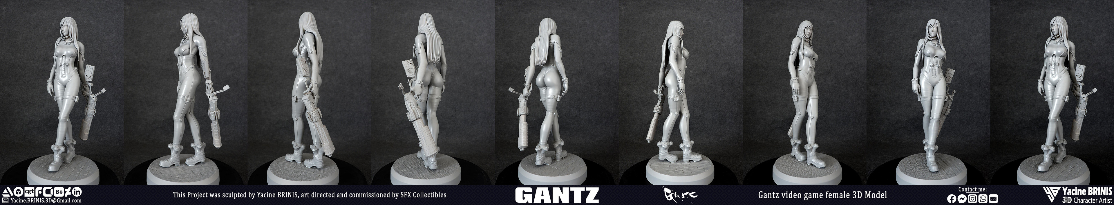 Gantz Video Game Female 3D Model sculpted by Yacine BRINIS 019 Printed by SFX Collectibles