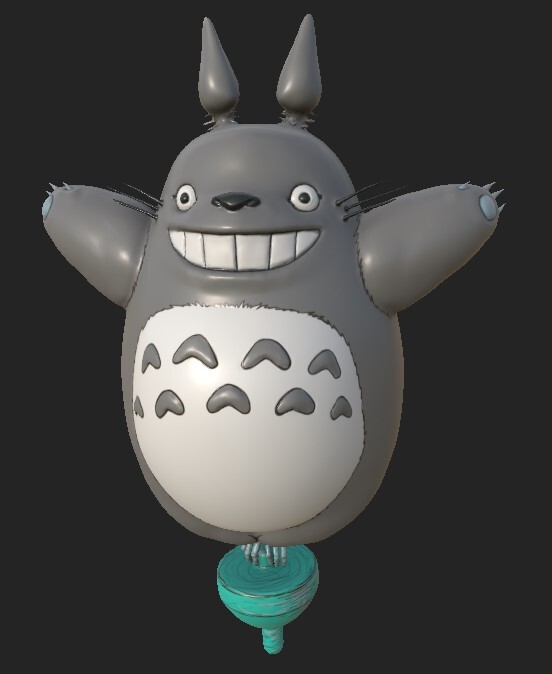 Texture and Painting on 3D model of Totoro done in Substance Painter.  I loved adding the detail cartoon linework on the sculpture!