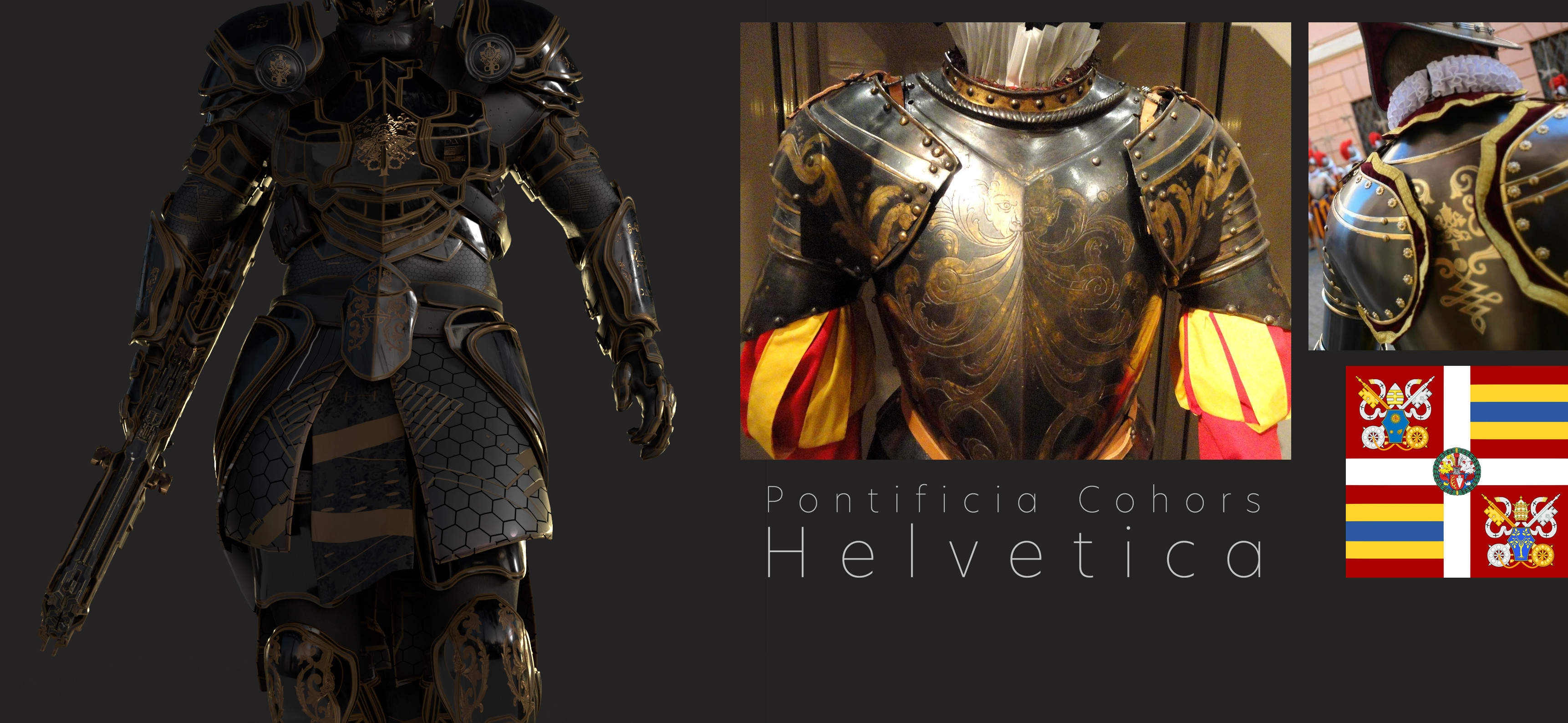 Clean black suit version &amp; some research based on the real "modern" Swiss guard(Vatican)