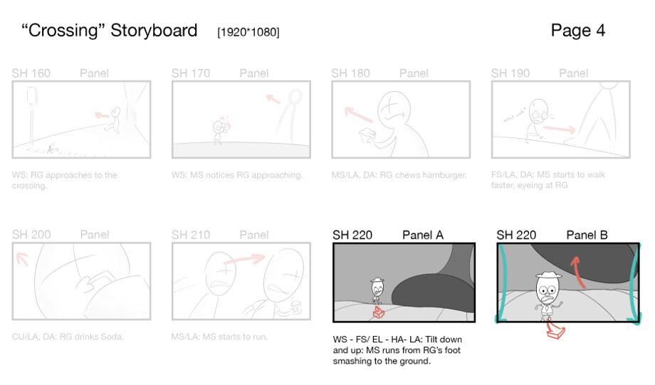 Storyboard (Shot 220 - Panel A &amp; B)