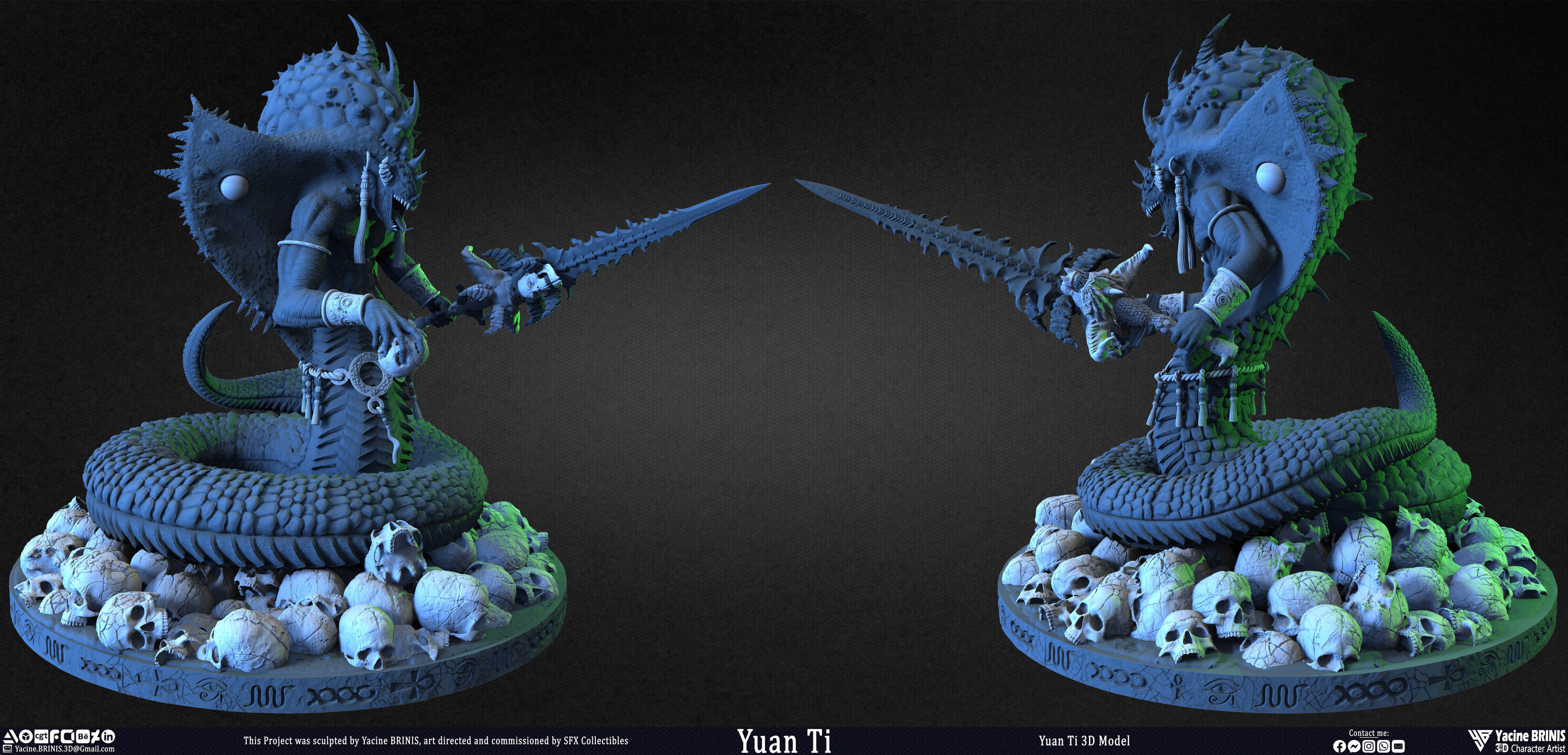 Yuan Ti snake 3D Model sculpted by Yacine BRINIS 004
