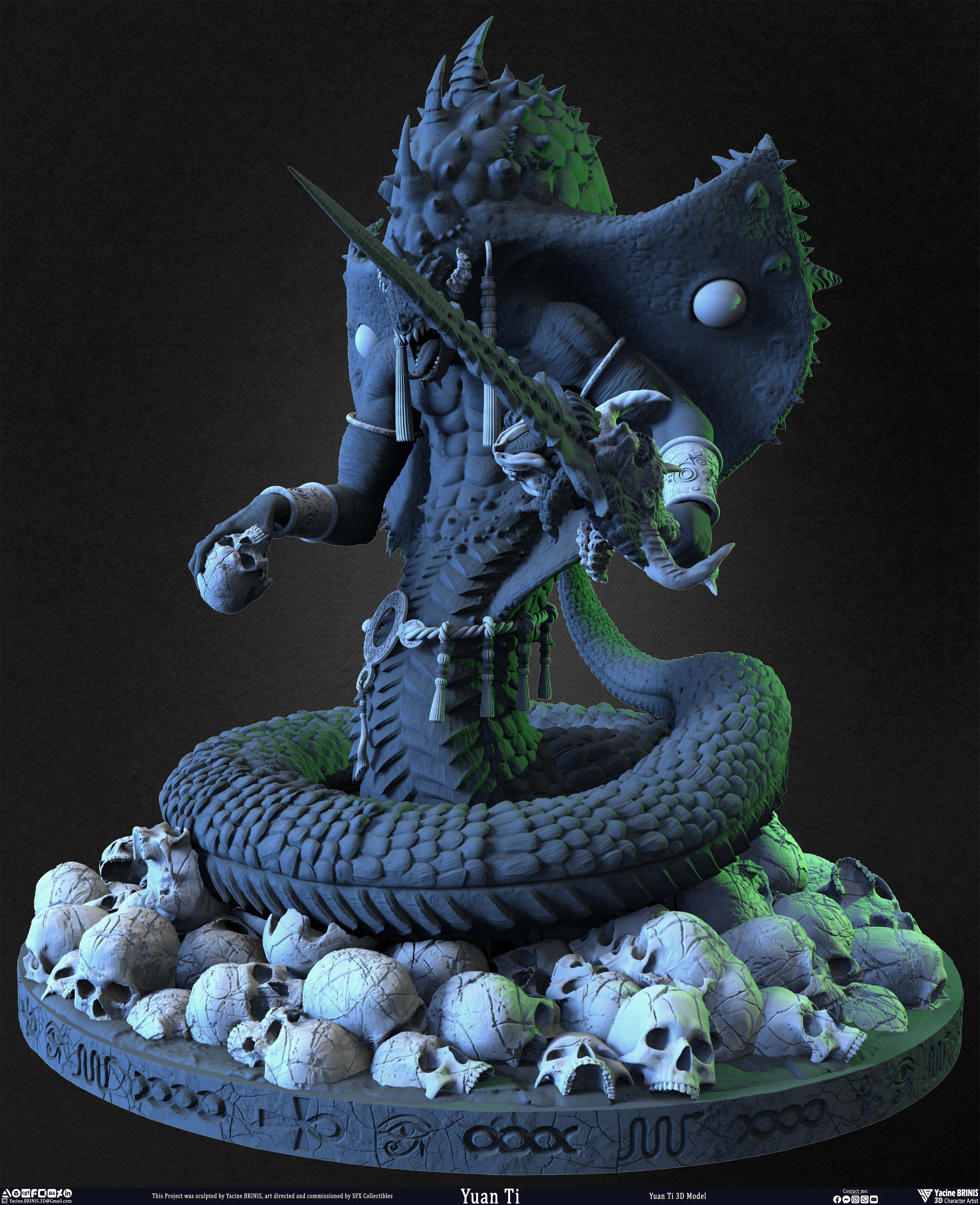 Yuan Ti snake 3D Model sculpted by Yacine BRINIS 006