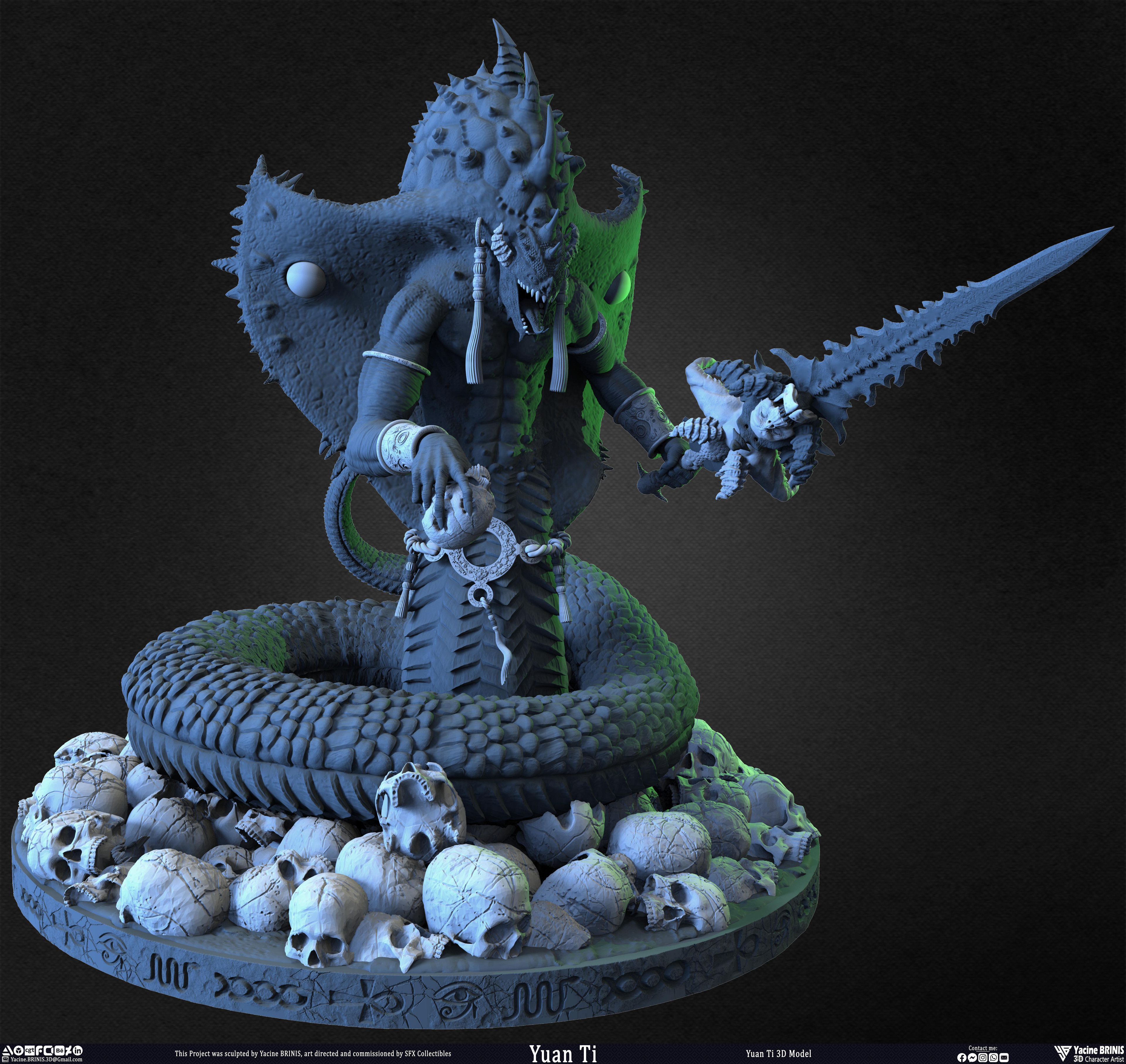 Yuan Ti snake 3D Model sculpted by Yacine BRINIS 008